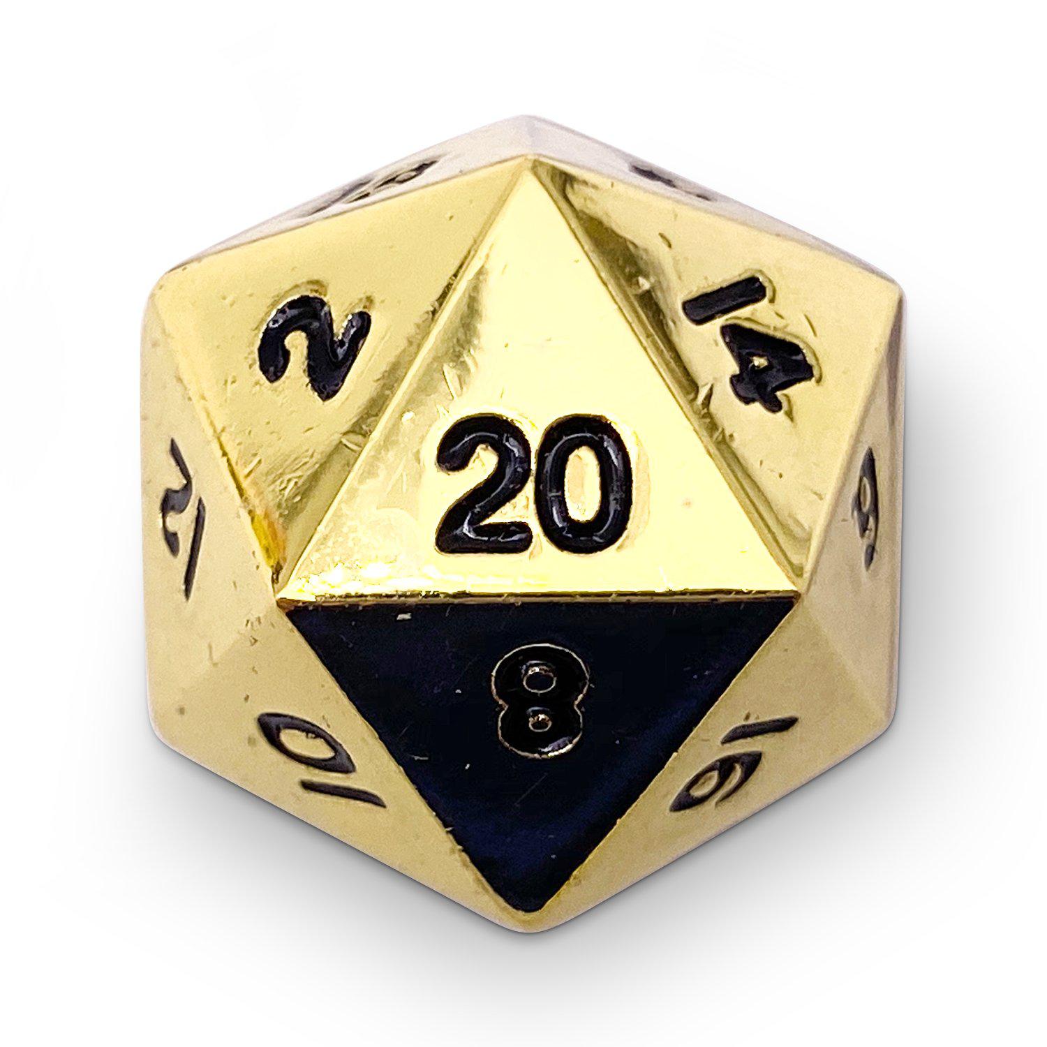 Single Alloy D20 in Dead Man's Gold by Norse Foundry - NOR 04556