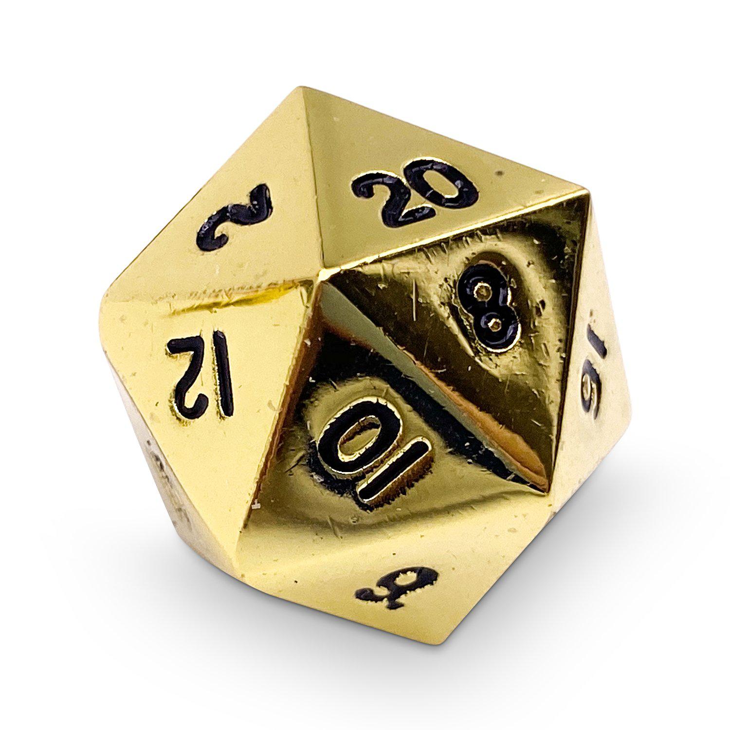Single Alloy D20 in Dead Man's Gold by Norse Foundry - NOR 04556