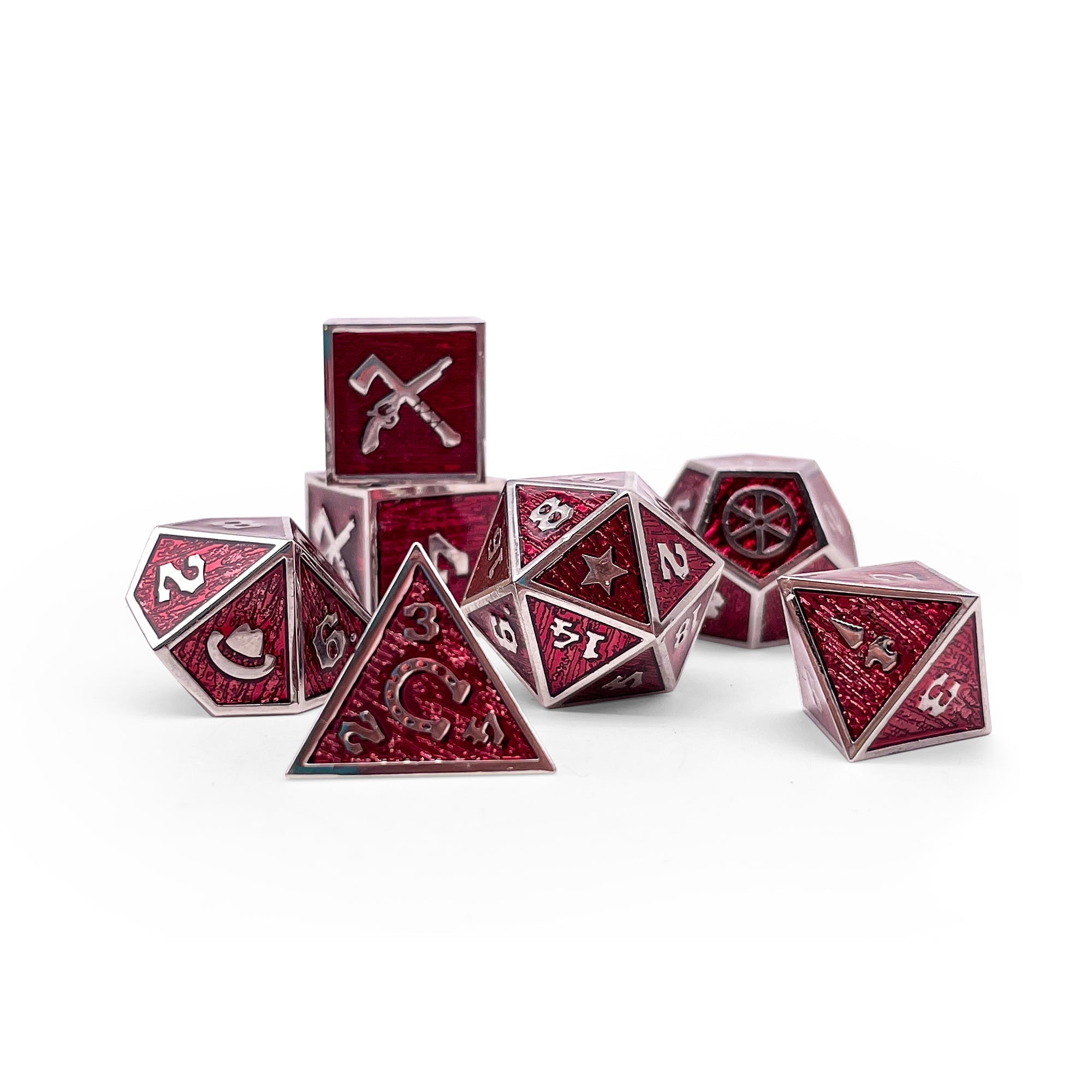 Deadlands™ RPG 7 Piece Dice Set-Dice-Norse Foundry-Norse Foundry-dungeons & dragons-d&d dice set-rpg dice set-d20-metal dice set-d&d-perfect for tabletop rpgs