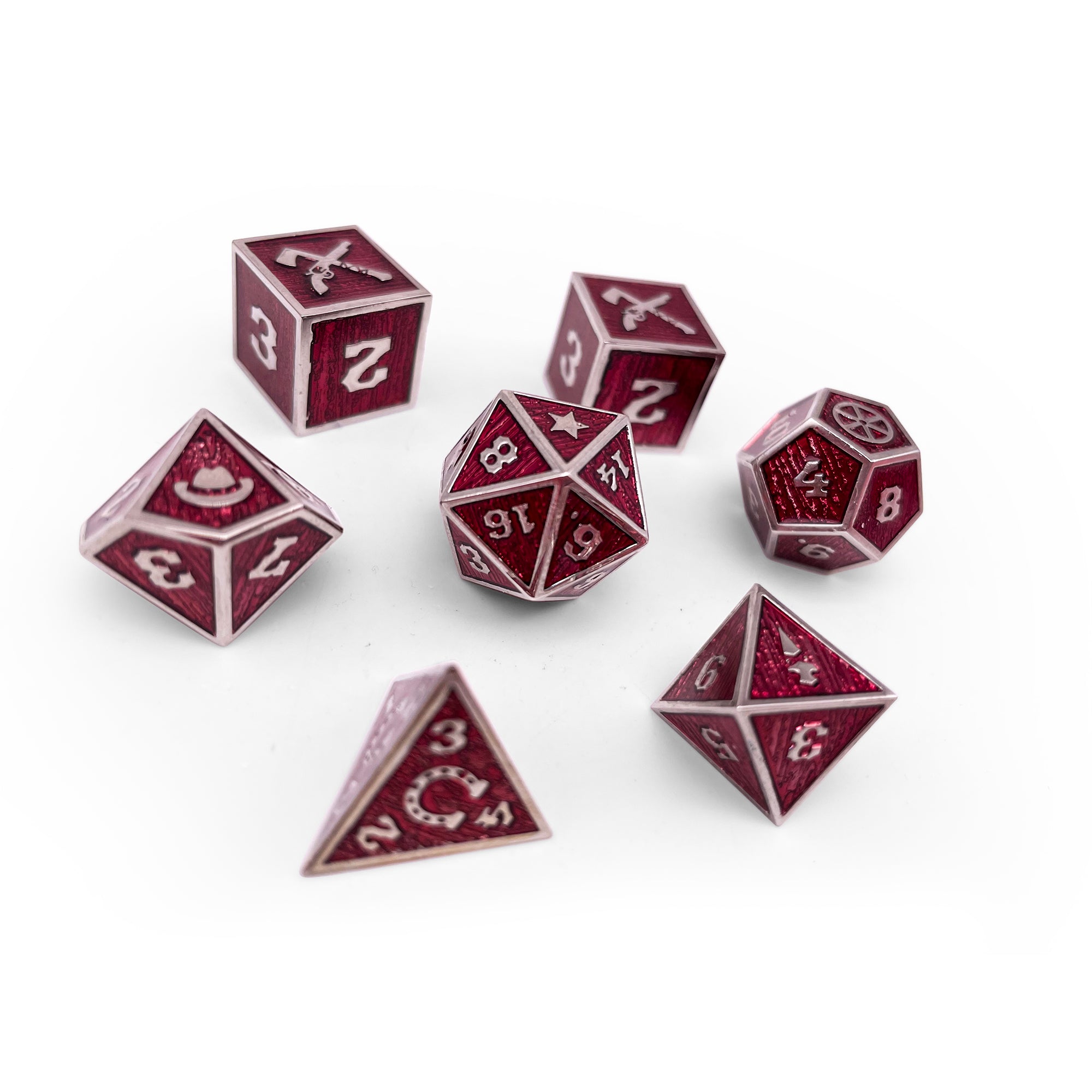 Deadlands™ RPG 7 Piece Dice Set-Dice-Norse Foundry-Norse Foundry-dungeons & dragons-d&d dice set-rpg dice set-d20-metal dice set-d&d-perfect for tabletop rpgs