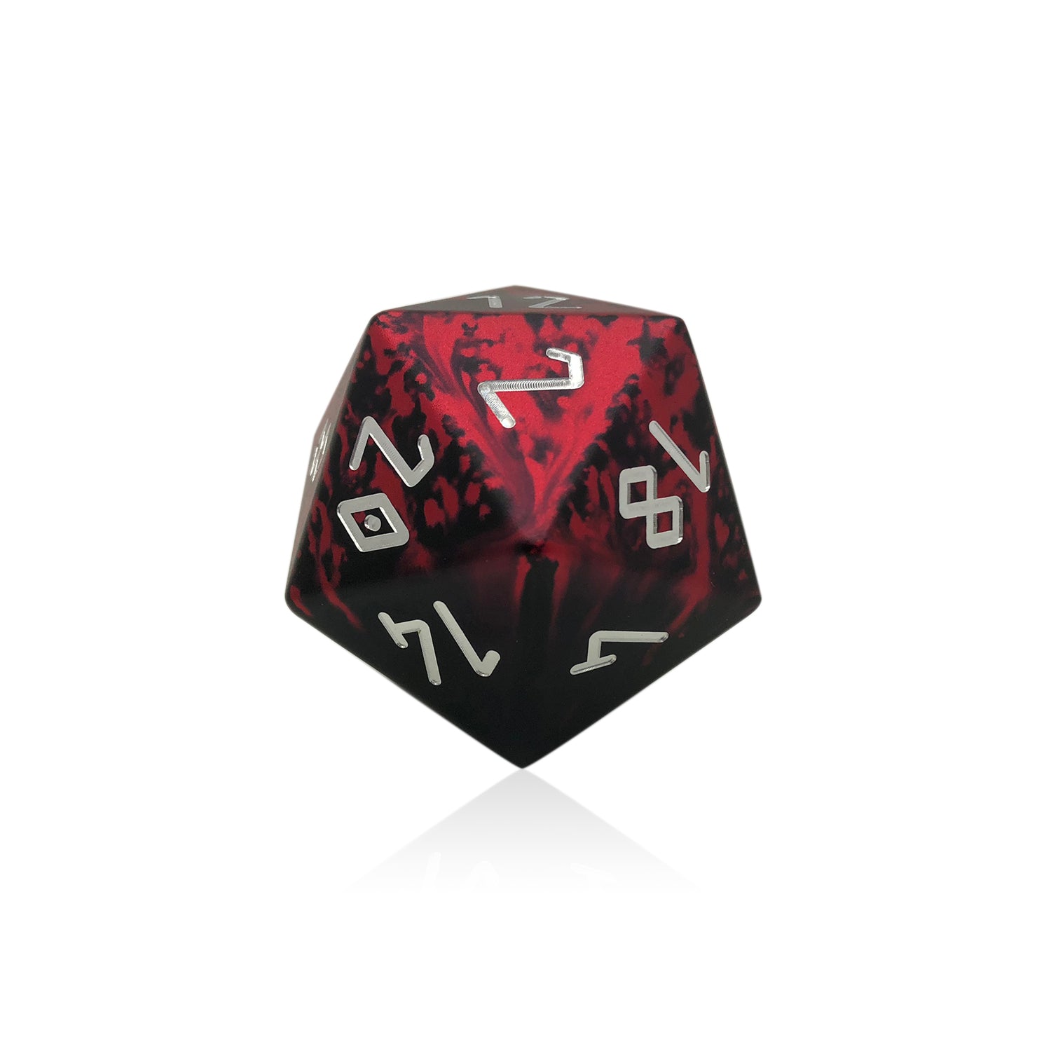 Demon's Blood - Boulder® 55mm 6063 Aluminum Wondrous Dice-Dice-Norse Foundry-Norse Foundry-aluminum dice-dungeons & dragons-d&d dice-rpg dice-d20-d&d-55mm-oversize-boulder-perfect for tabletop rpgs