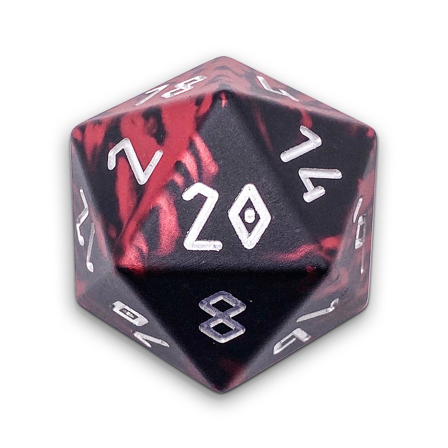 Demon's Blood - Boulder® 55mm 6063 Aluminum Wondrous Dice-Dice-Norse Foundry-Norse Foundry-aluminum dice-dungeons & dragons-d&d dice-rpg dice-d20-d&d-55mm-oversize-boulder-perfect for tabletop rpgs