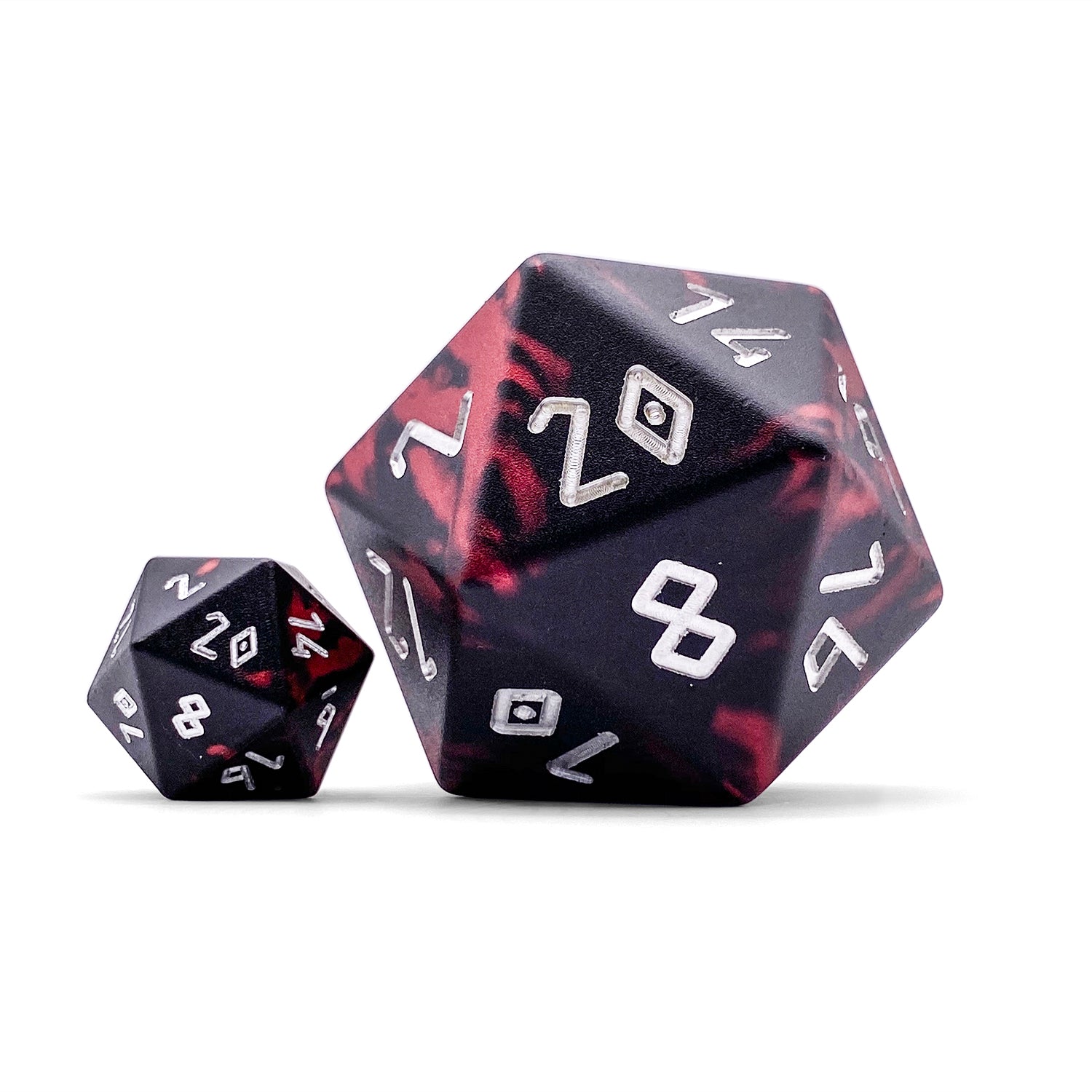 Demon's Blood - Boulder® 55mm 6063 Aluminum Wondrous Dice-Dice-Norse Foundry-Norse Foundry-aluminum dice-dungeons & dragons-d&d dice-rpg dice-d20-d&d-55mm-oversize-boulder-perfect for tabletop rpgs