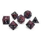 Demon's Blood - Nimbus™ 7 Piece RPG Set 6063 Aluminum Wondrous Dice-Aluminum Dice-Norse Foundry-Norse Foundry-aluminum dice-dungeons & dragons-d&d dice set-rpg dice set-aluminum d&d dice set-d&d-lightweight-perfect for tabletop rpgs