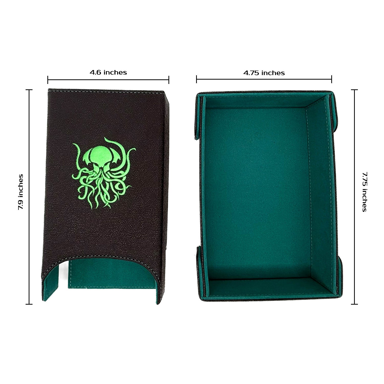 Dice Tray / Tower Bundle: Green Cthulhu-Dice Tray-Norse Foundry -Dice Tray Dice Tower-DND Tray-D&D Dice Tower-DnD Accessories-Dice Rolling Tower with Tray-Portable Dice Tower Set