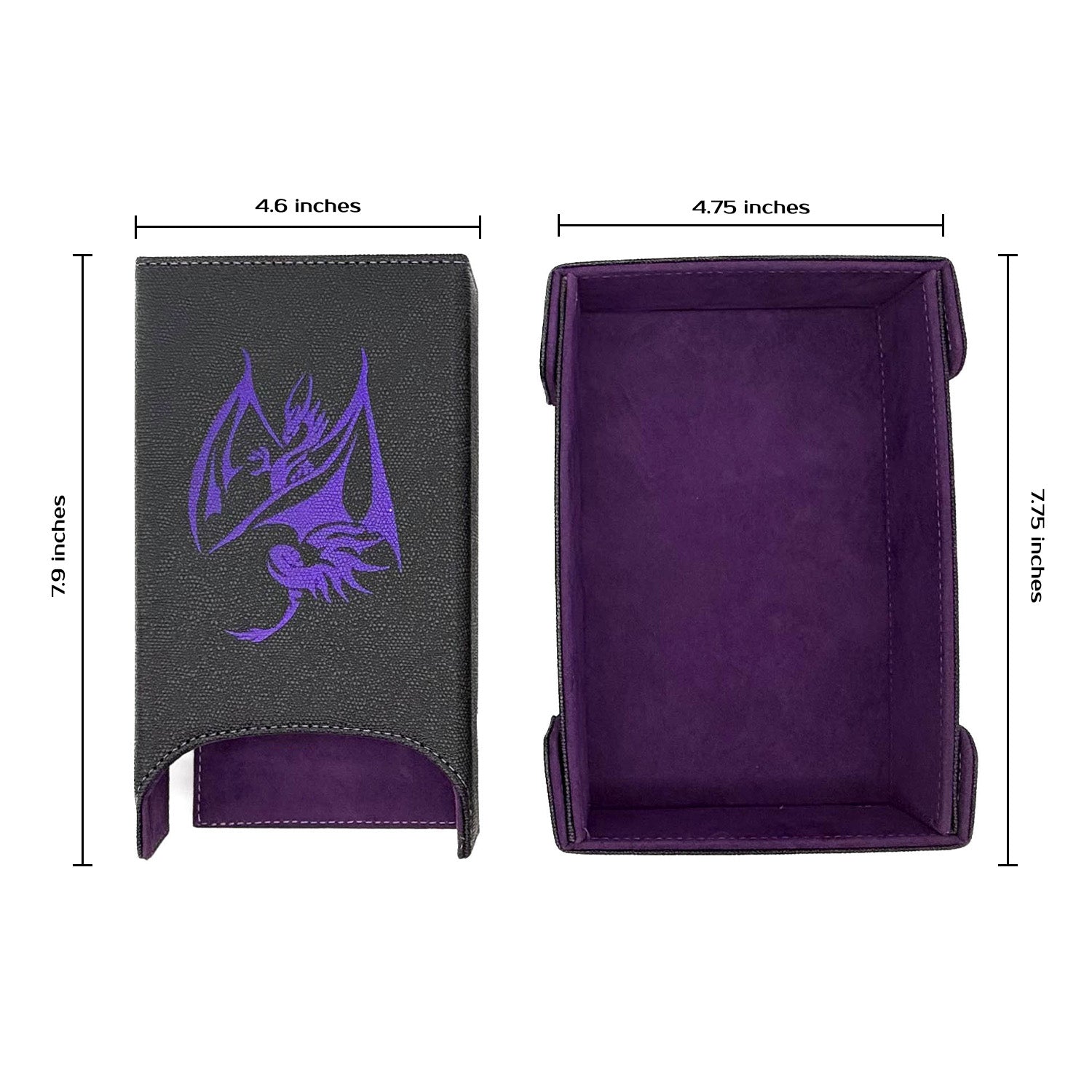 Dice Tray / Tower Bundle: Purple Dragon-Dice Tray-Norse Foundry -Dice Tray Dice Tower-DND Tray-D&D Dice Tower-DnD Accessories-Dice Rolling Tower with Tray-Portable Dice Tower Set