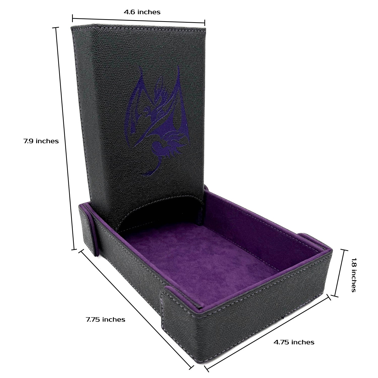 Dice Tray / Tower Bundle: Purple Dragon-Dice Tray-Norse Foundry -Dice Tray Dice Tower-DND Tray-DND Dice Tower-D&D Accessories-Dice Rolling Tower with Tray-Portable Dice Tower Set