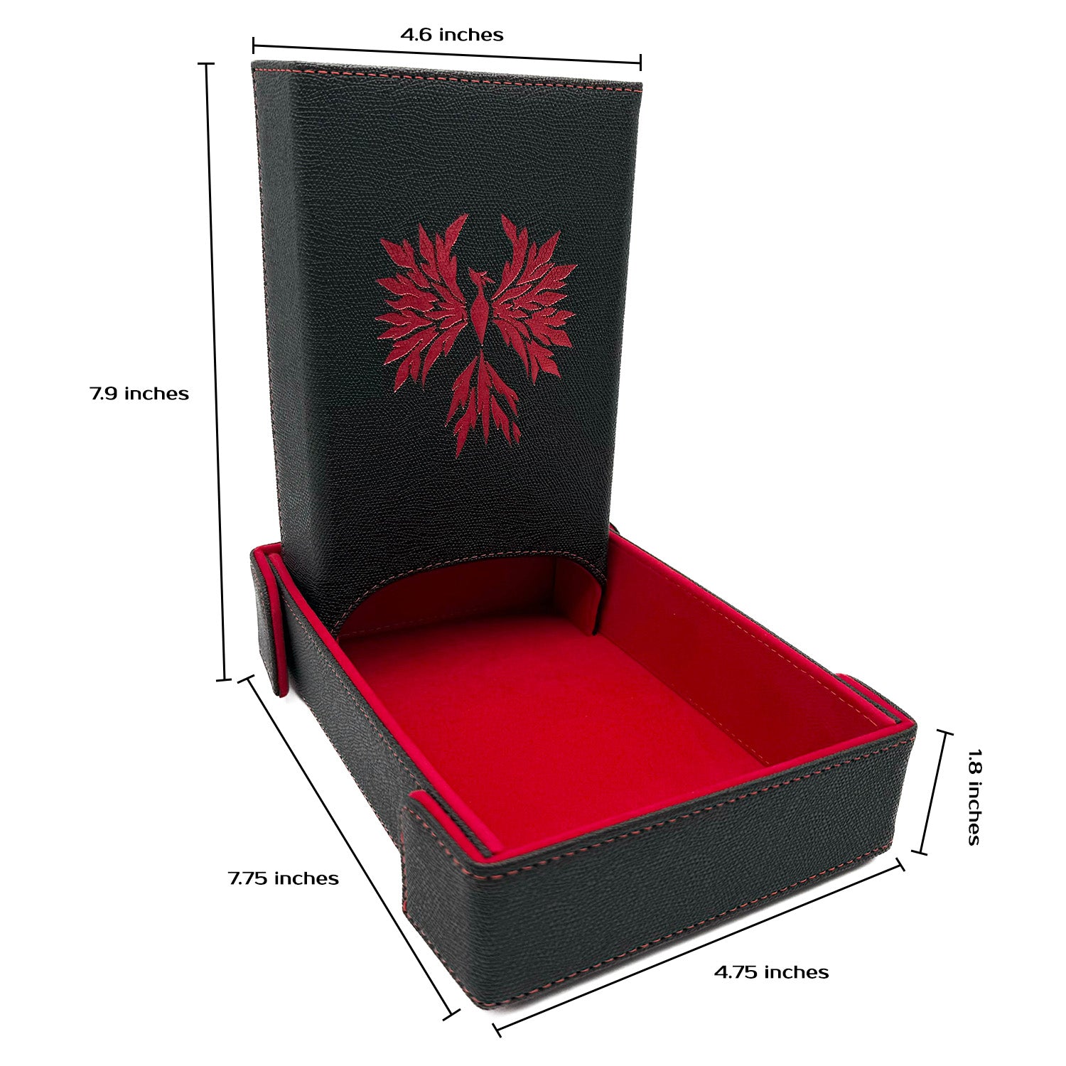 Dice Tray / Tower Bundle: Red Phoenix-Dice Tray-Norse Foundry -Dice Tray Dice Tower-D&D Tray-DND Dice Tower-DnD Accessories-Dice Rolling Tower with Tray-Portable Dice Tower Set