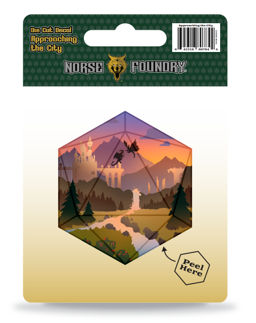 Die Cut Decal - Approaching the City-Norse Foundry-d&d-dungeons & dragons-accessories-dnd stickers-die cut stickers-decals-collections