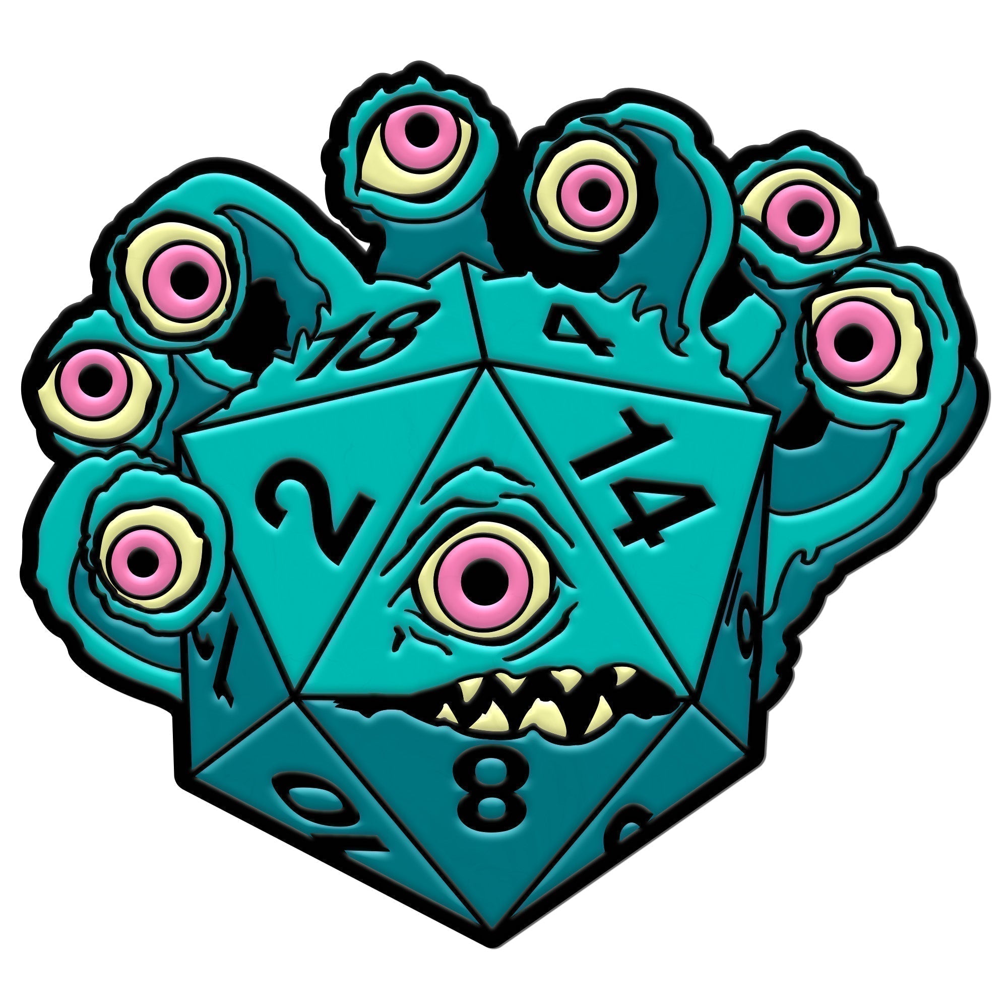 DieHolder / Eye Tyrant - Hard Enamel Adventure Dice Pin Metal by Norse Foundry-Pins-Norse Foundry-D&D Enamel Pin-D&D Pin-Dungeons and Dragons Enamel Pin-DND Accessories