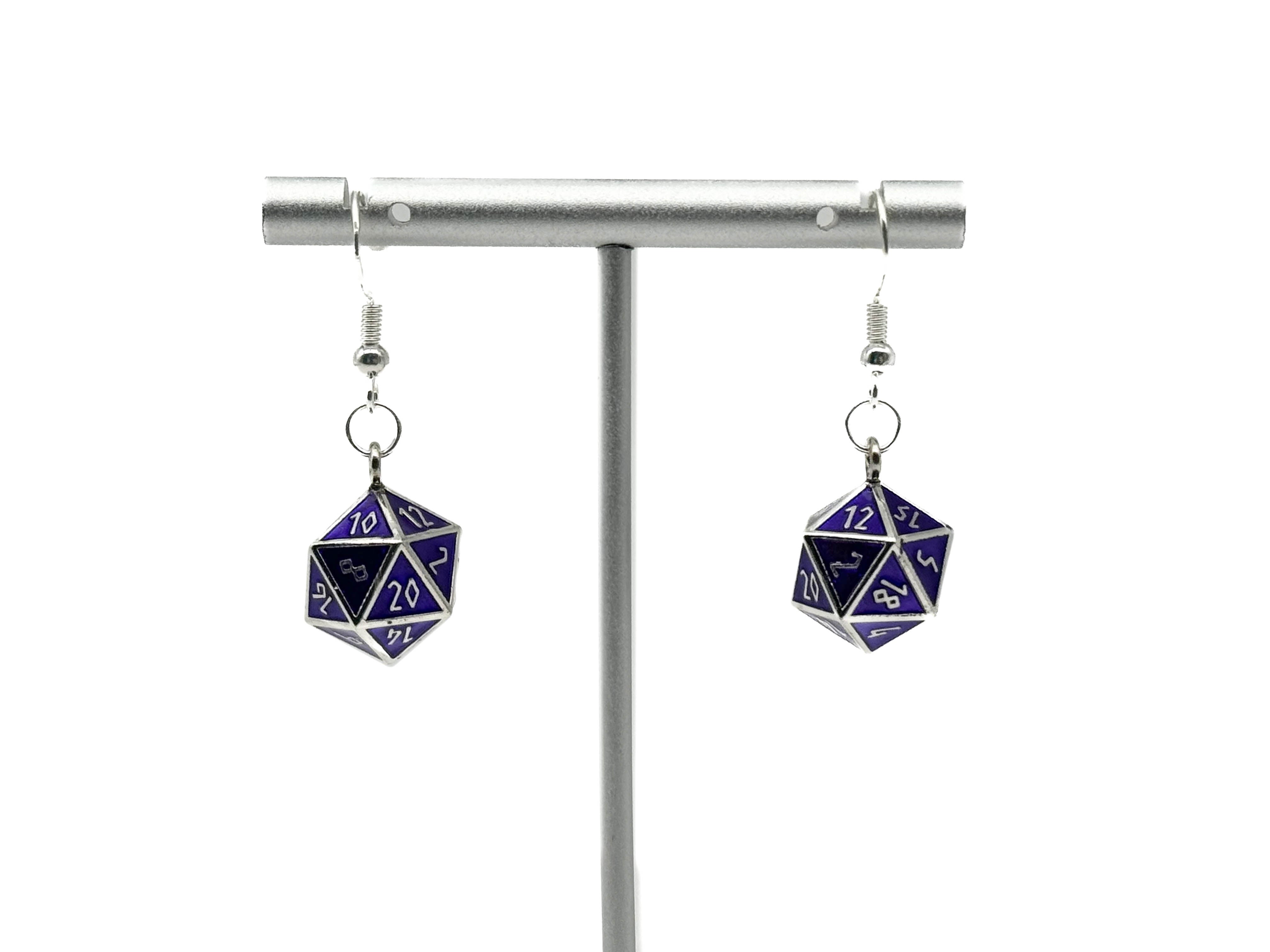 Doppelgänger - Ioun Stone D20 Dice Earrings by Norse Foundry-Earrings-Norse Foundry-dungeons and dragons-d&d-dungeons & dragons-earrings-dnd accessories-dice earrings- d20 earrings