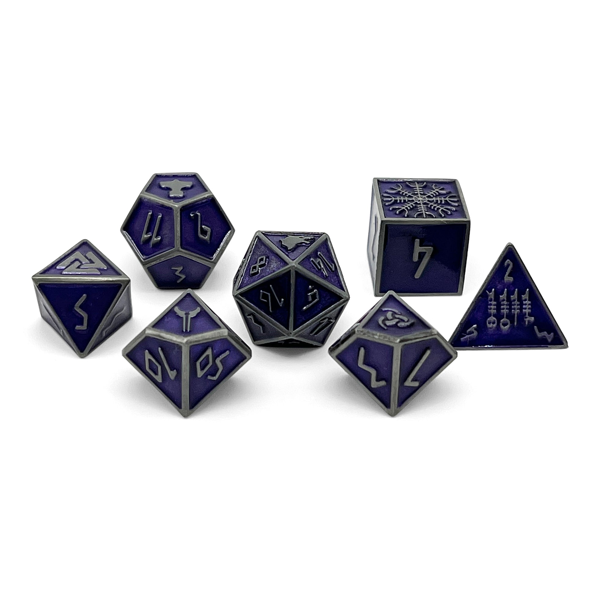 Doppelgänger - Norse Themed Metal Dice Set-Zinc Alloy Dice-Norse Foundry-Dungeons and Dragons-D&D Dice-D20-Metal Dice Set-DND-DND Metal Dice Set-Perfect for Tabletop RPGs