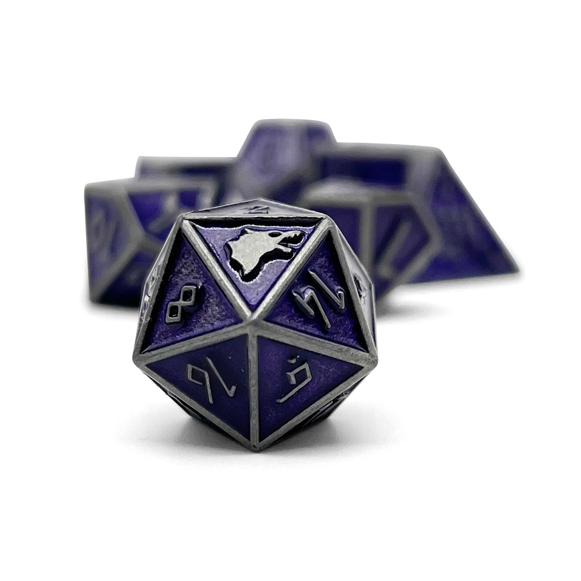 Doppelgänger - Norse Themed Metal Dice Set-Zinc Alloy Dice-Norse Foundry-Dungeons and Dragons-D&D Dice-D20-Metal Dice Set-DND-DND Metal Dice Set-Perfect for Tabletop RPGs