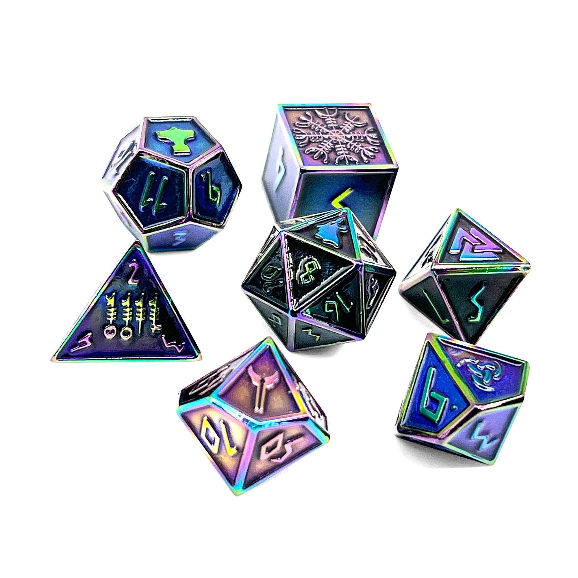 Draugr - Norse Themed Metal Dice Set-Zinc Alloy Dice-Norse Foundry-Dungeons and Dragons-D&D Dice-D20-Metal Dice Set-DND-DND Metal Dice Set-Perfect for Tabletop RPGs