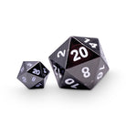 Drow Black - Boulder® 45mm D20 Metal Dice-Zinc Alloy Dice-Norse Foundry-Norse Foundry-dungeons & dragons-d&d dice-rpg dice-d20-metal dice-d&d-45mm-oversize-boulder-perfect for tabletop rpgs