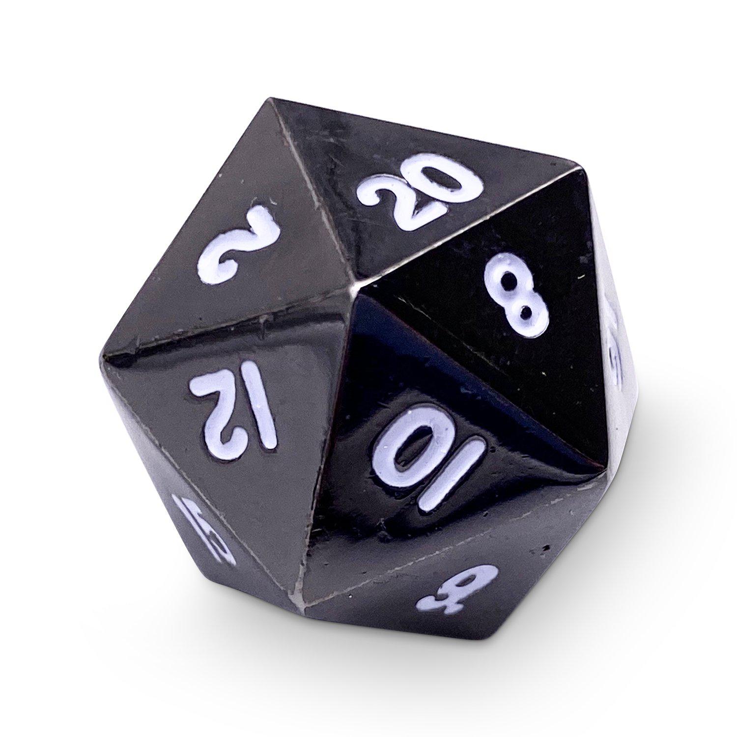 Single Alloy D20 in Drow Black by Norse Foundry - NOR 04558