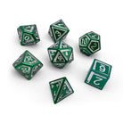 Druid Green - Nimbus™ 7 Piece RPG Set 6063 Aluminum Dice-Nimbus Dice-Norse Foundry-Norse Foundry-aluminum dice-dungeons & dragons-d&d dice set-rpg dice set-aluminum d&d dice set-d&d-lightweight-perfect for tabletop rpgs