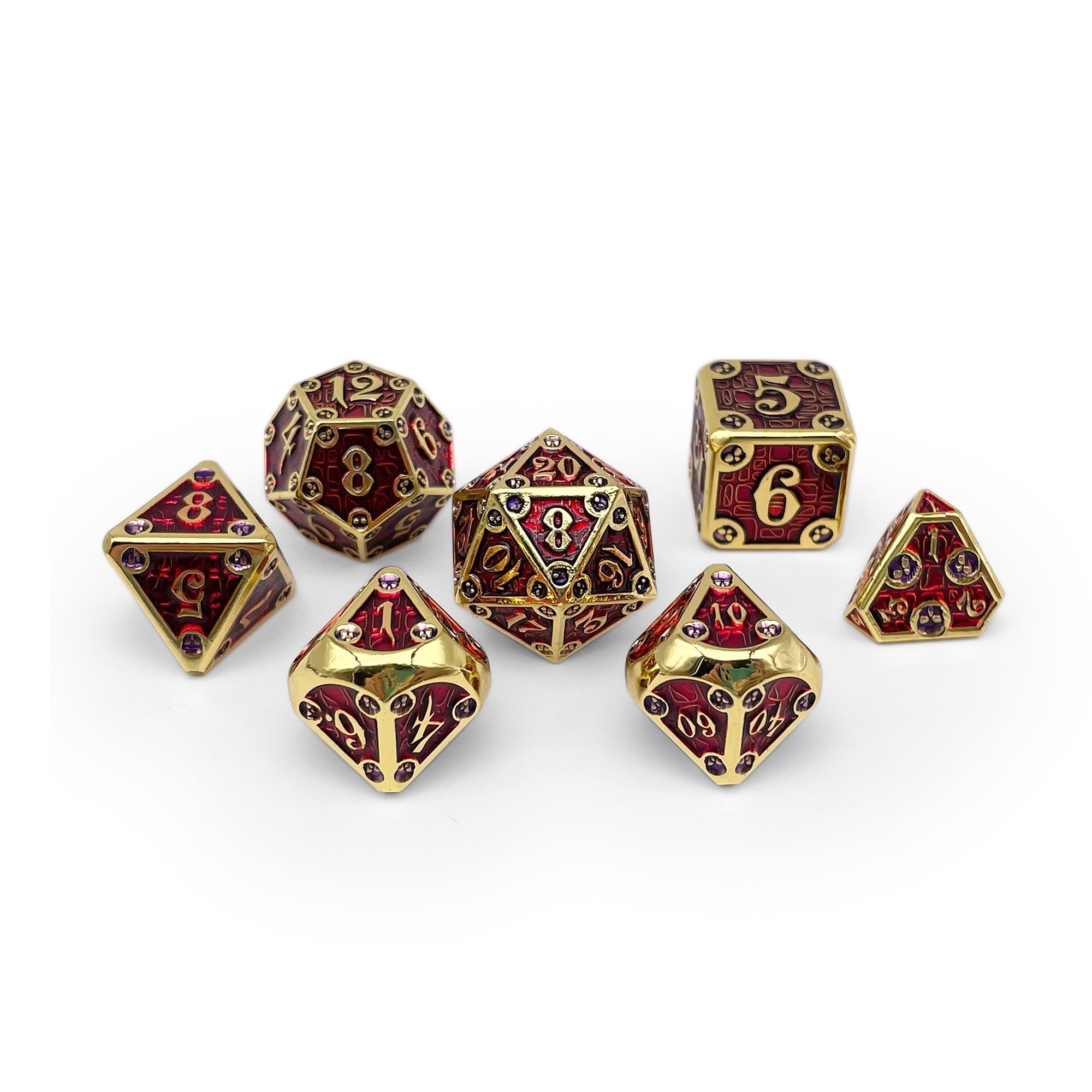 Dungeon Delve - Blood Oath 7 Piece RPG set Alloy Metal Dice-Metal - Zinc Alloy Dice-Norse Foundry-Dungeons and Dragons-D&D Dice-D20-Metal Dice Set-D&D-D&D Metal Dice Set-Perfect for Tabletop RPGs
