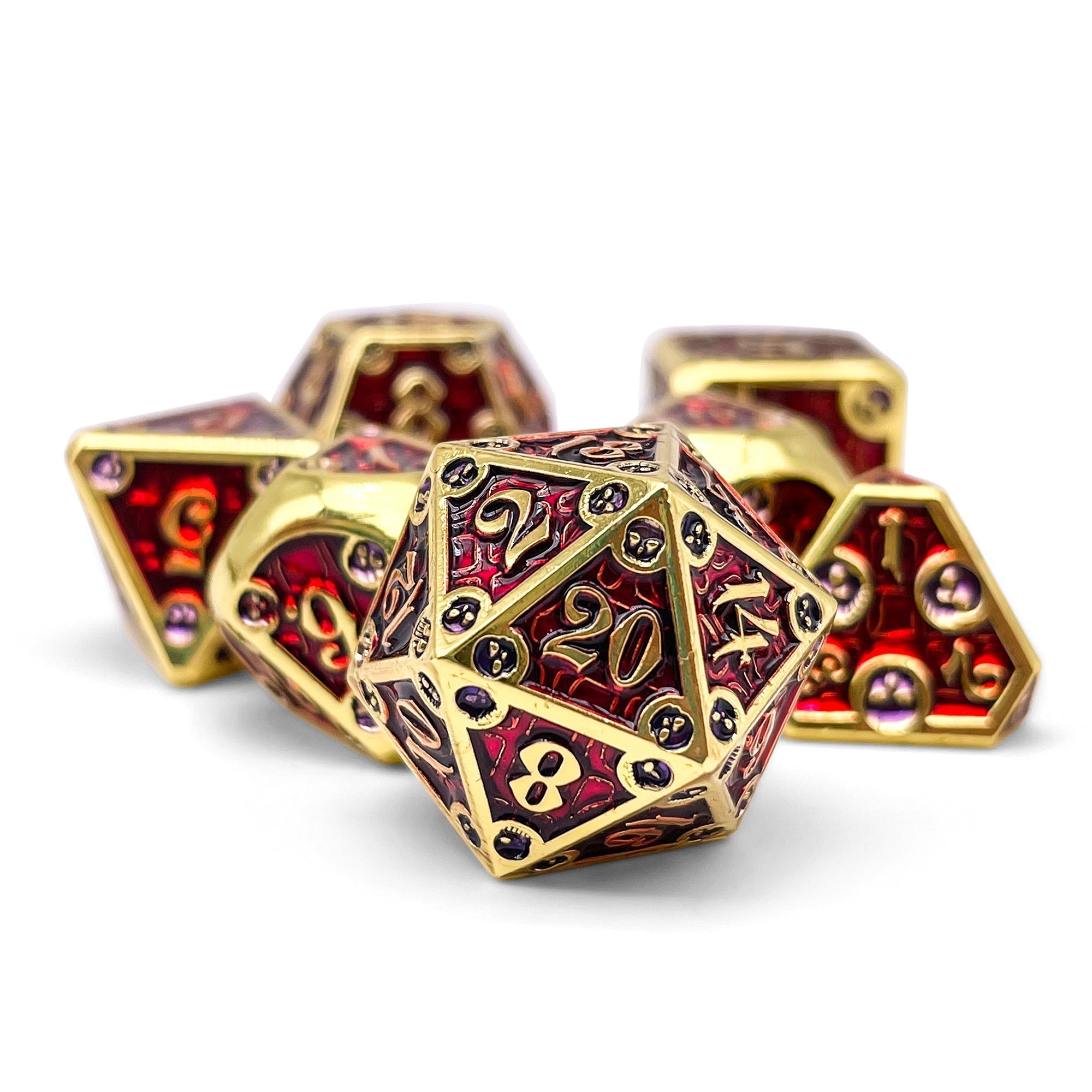 Dungeon Delve - Blood Oath - Metal Dice Set-Metal - Zinc Alloy Dice-Norse Foundry-Dungeons and Dragons-DND Dice-D20-Metal Dice Set-DND-D&D Metal Dice Set-Perfect for Tabletop RPGs