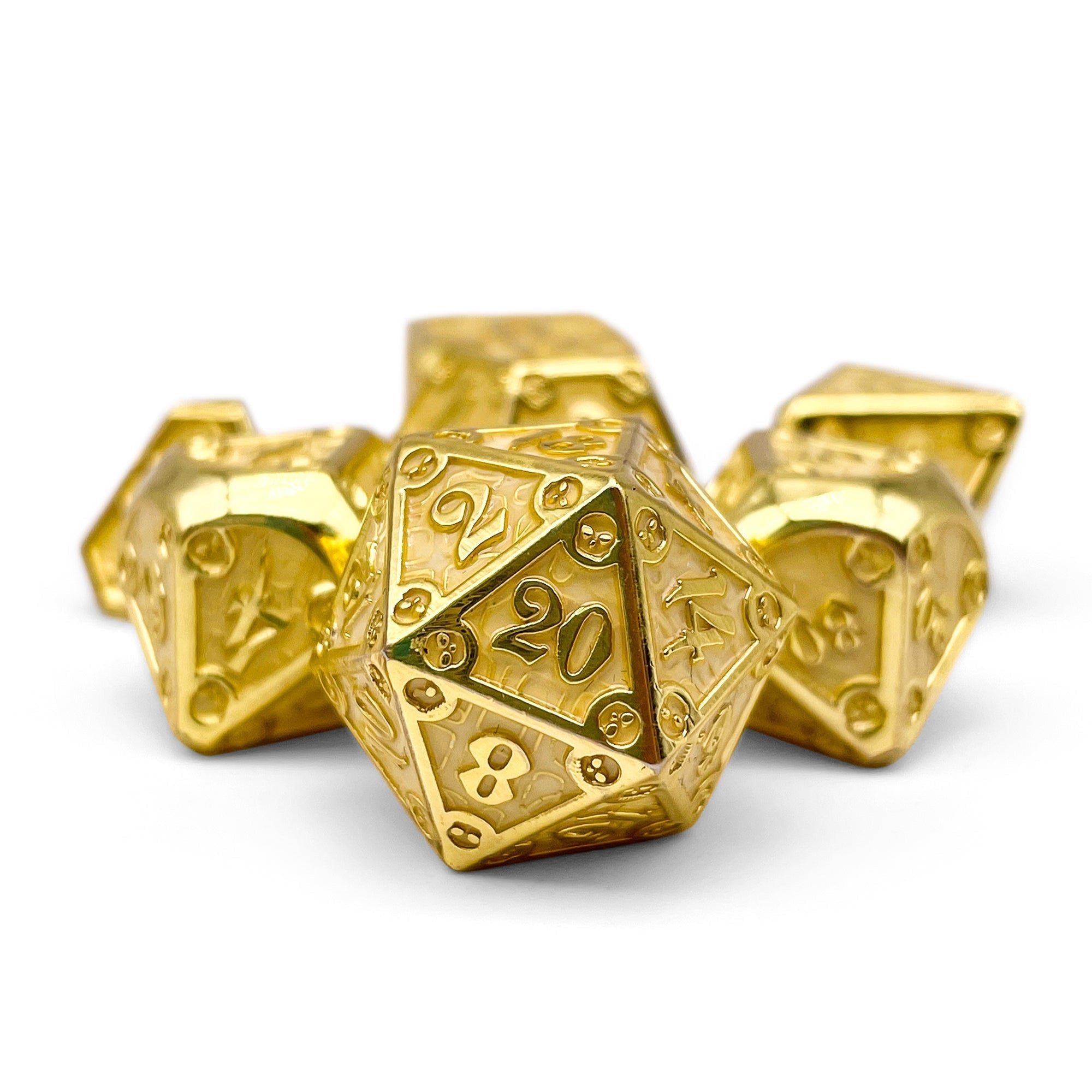 Dungeon Delve - Enchanted Parchment 7 Piece RPG set Alloy Metal Dice-Metal - Zinc Alloy Dice-Norse Foundry-Dungeons and Dragons-D&D Dice-D20-Metal Dice Set-DnD-D&D Metal Dice Set-Perfect for Tabletop RPGs