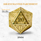 Dungeon Delve Runestones™ - 25mm D20 - Enchanted Parchment-Zinc Alloy Dice-Norse Foundry-Norse Foundry-dungeons & dragons-d&d dice-rpg dice-d20-metal dice-d&d-25mm-perfect for tabletop rpgs