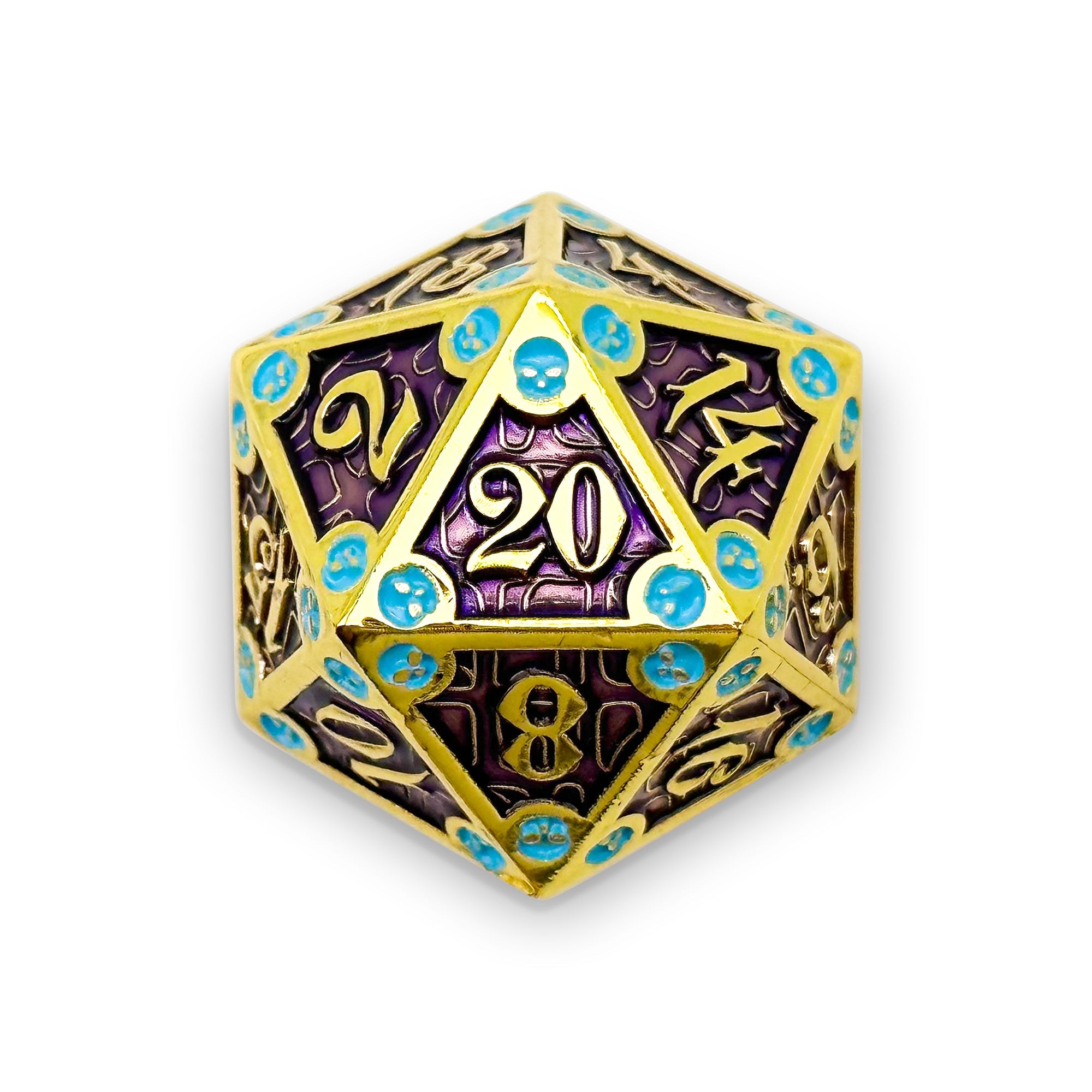 Dungeon Delve Runestones™ - 25mm D20 - Royal Crown-Zinc Alloy Dice-Norse Foundry-Norse Foundry-dungeons & dragons-d&d dice-rpg dice-d20-metal dice-d&d-25mm-perfect for tabletop rpgs