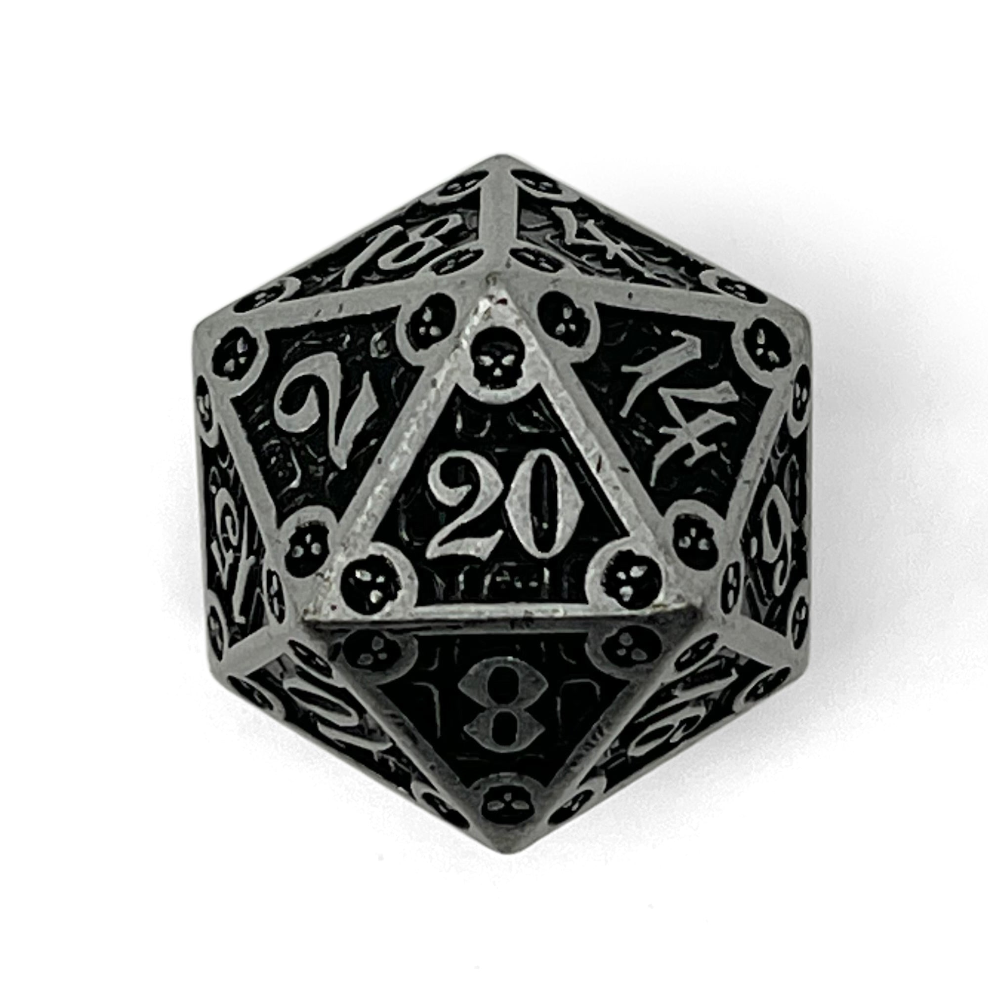 Dungeon Delve Runestones™ - 25mm D20 - Shadow Knight-Zinc Alloy Dice-Norse Foundry-Norse Foundry-dungeons & dragons-d&d dice-rpg dice-d20-metal dice-d&d-25mm-perfect for tabletop rpgs