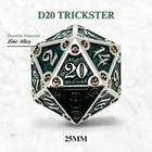 Dungeon Delve Runestones™ - 25mm D20 - Trickster-Zinc Alloy Dice-Norse Foundry-Norse Foundry-dungeons & dragons-d&d dice-rpg dice-d20-metal dice-d&d-25mm-perfect for tabletop rpgs