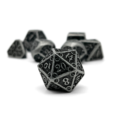 Dungeon Delve - Shadow Knight 7 Piece RPG set Alloy Metal Dice