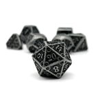 Dungeon Delve - Shadow Knight 7 Piece RPG set Alloy Metal Dice-Metal - Zinc Alloy Dice-Norse Foundry-Norse Foundry-dungeons & dragons-d&d dice set-rpg dice set-d20-metal dice set-d&d-perfect for tabletop rpgs