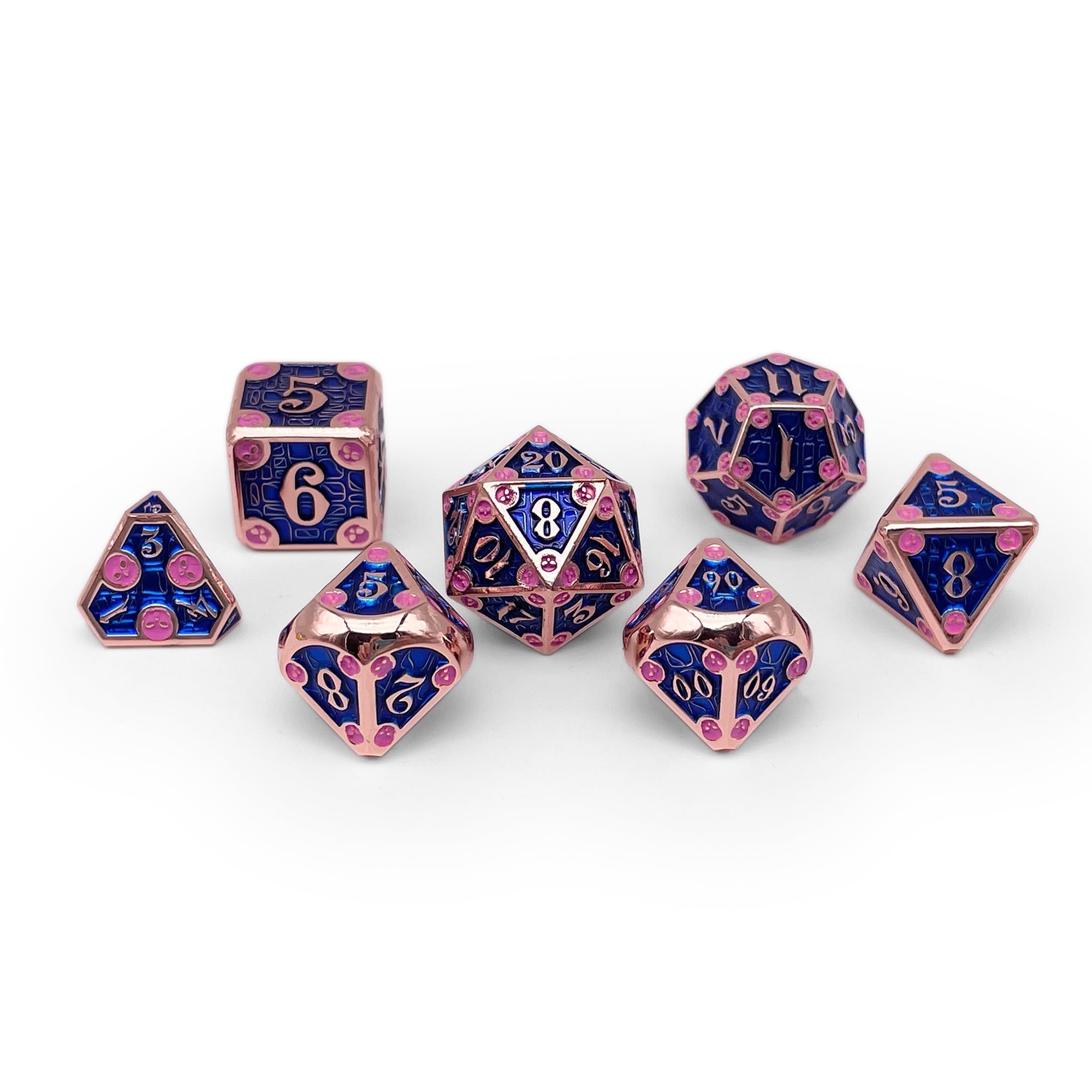 Dungeon Delve - Treachery 7 Piece RPG set Alloy Metal Dice-Metal - Zinc Alloy Dice-Norse Foundry-Dungeons and Dragons-D&D Dice-D20-Metal Dice Set-DnD-D&D Metal Dice Set-Perfect for Tabletop RPGs