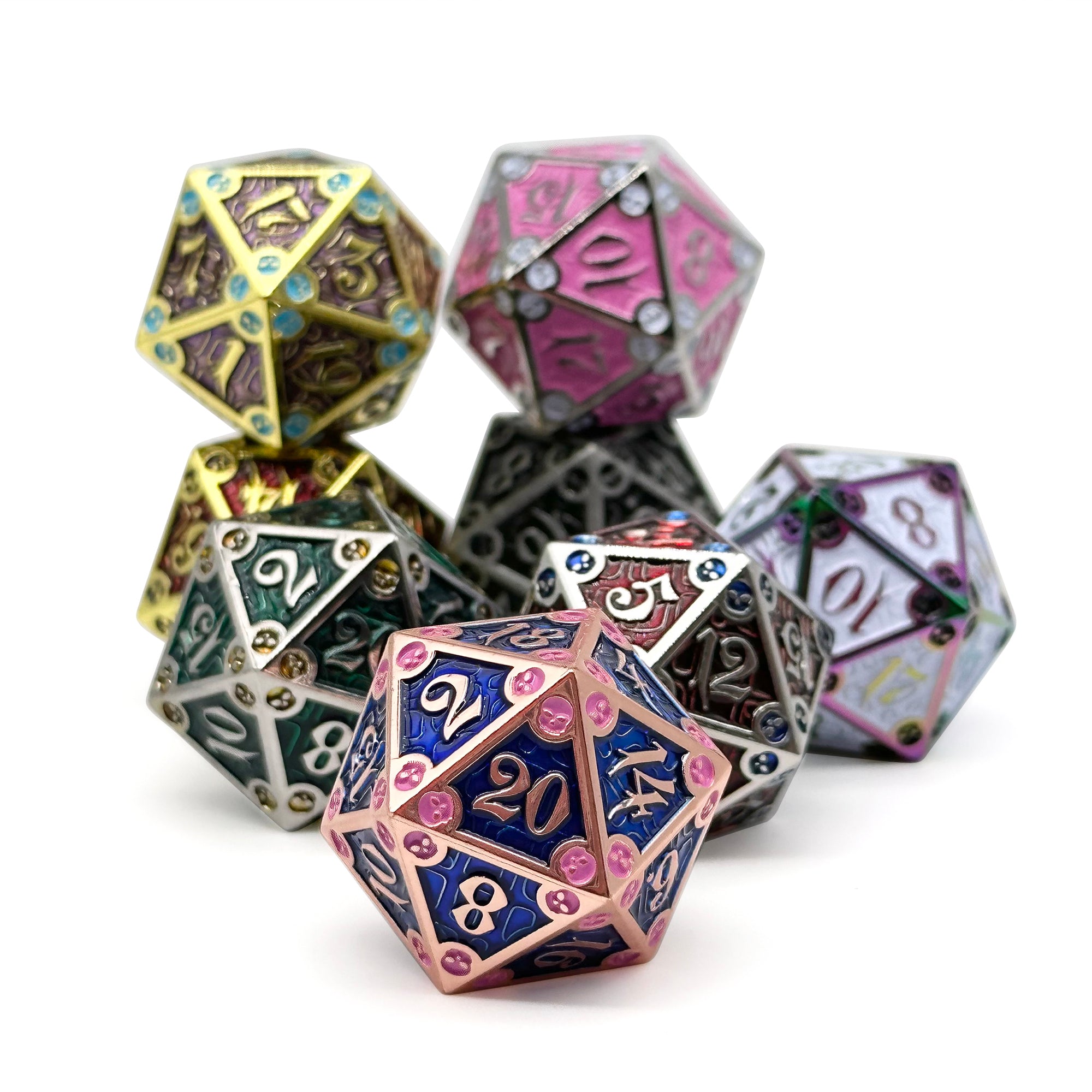 Dungeon Delve - Trickster 7 Piece RPG set Alloy Metal Dice – Norse