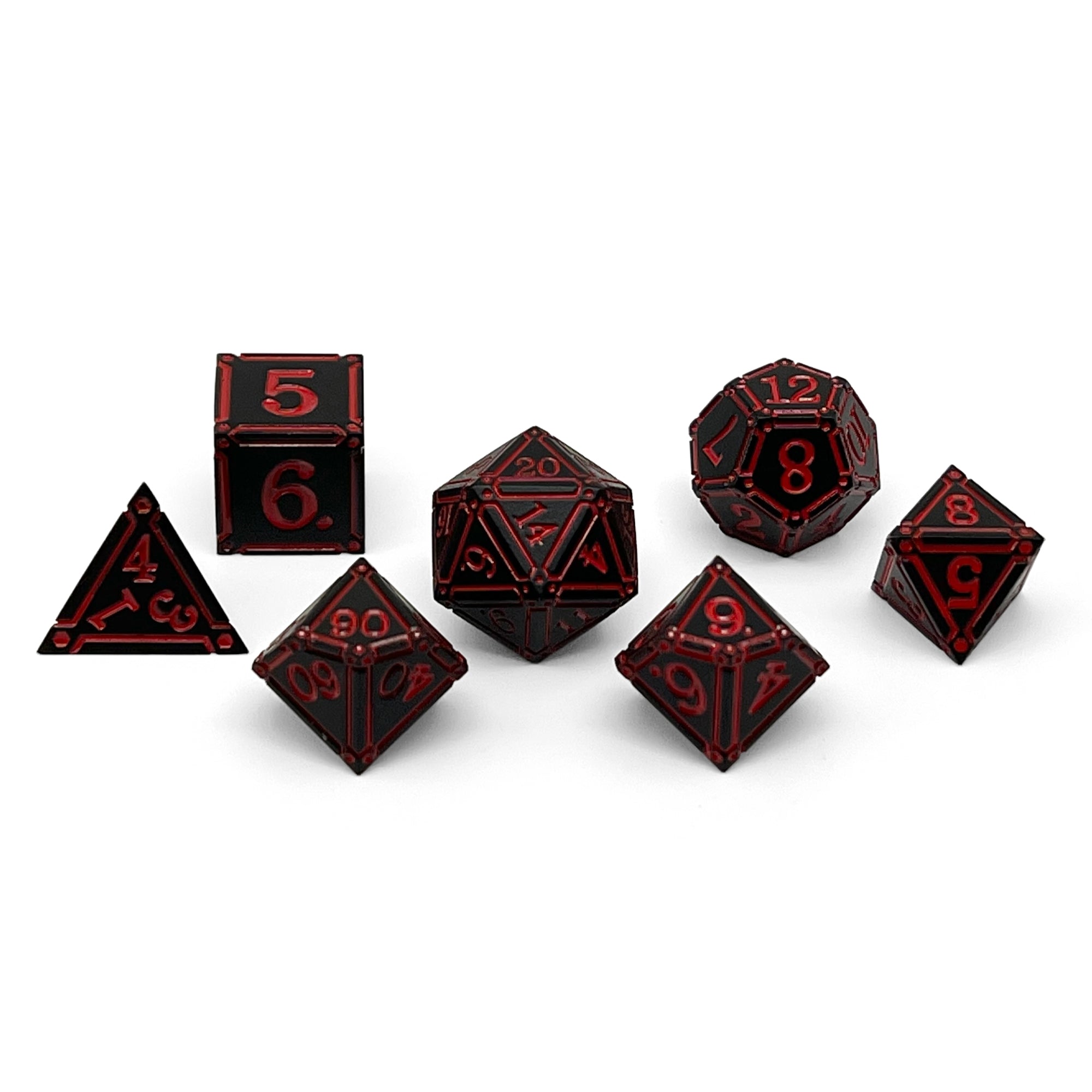 Ironworks - Efreet Flames 7 Piece RPG set Alloy Dice
