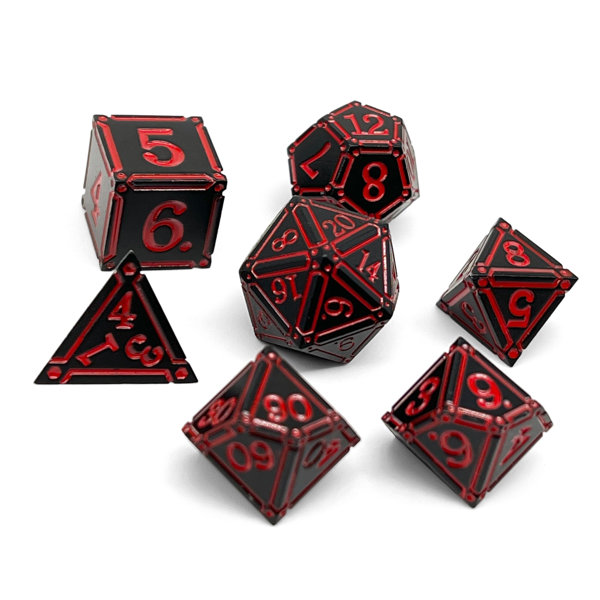 Ironworks - Efreet Flames 7 Piece RPG set Alloy Dice