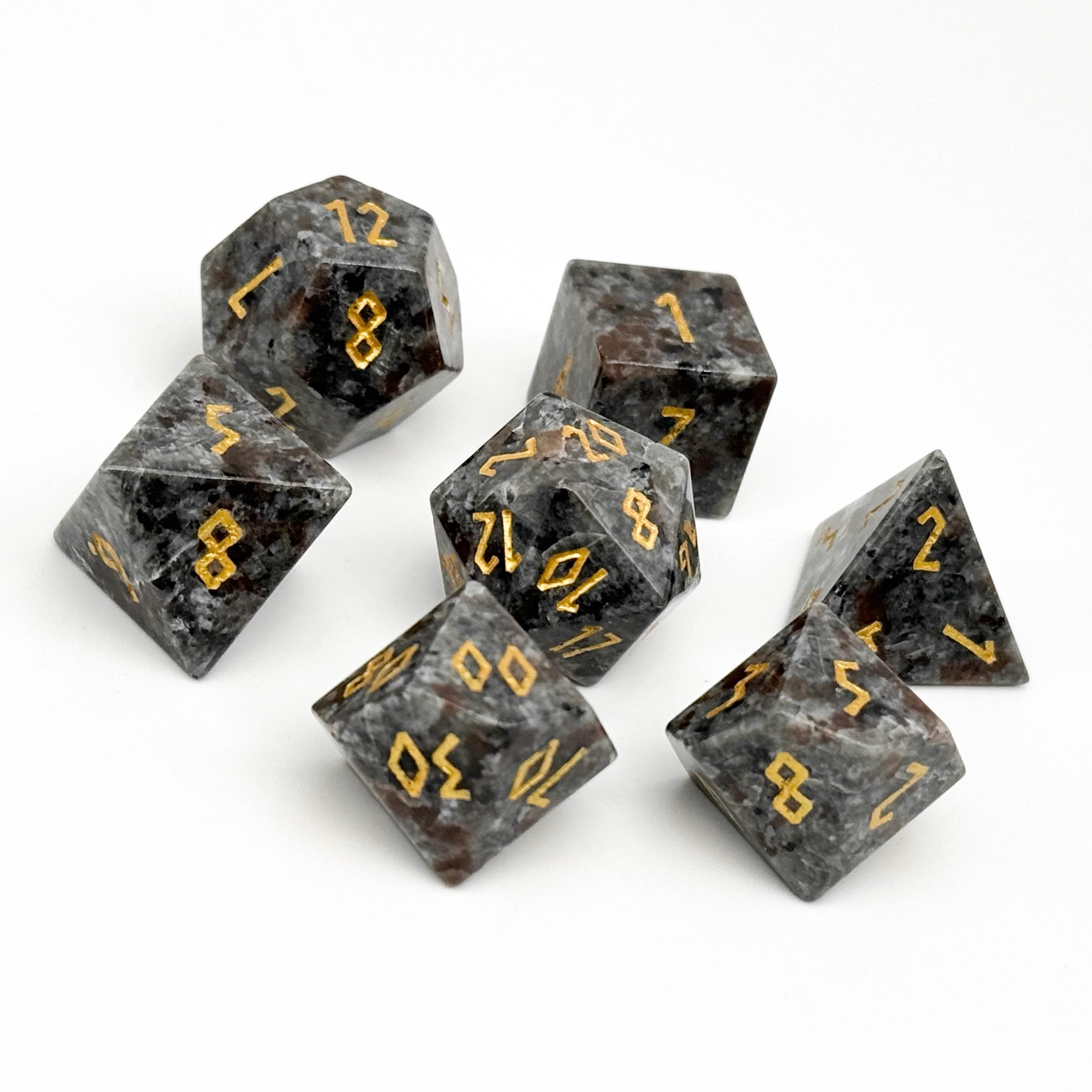 Emberlight - 7 Piece RPG Set Gemstone Dice-Gemstone Dice-Norse Foundry-Gemstone Dice-Dungeons & Dragons Dice-Gem Dice-D&D Dice-Gaming Dice-Perfect for Tabletop RPGs-Dice Set