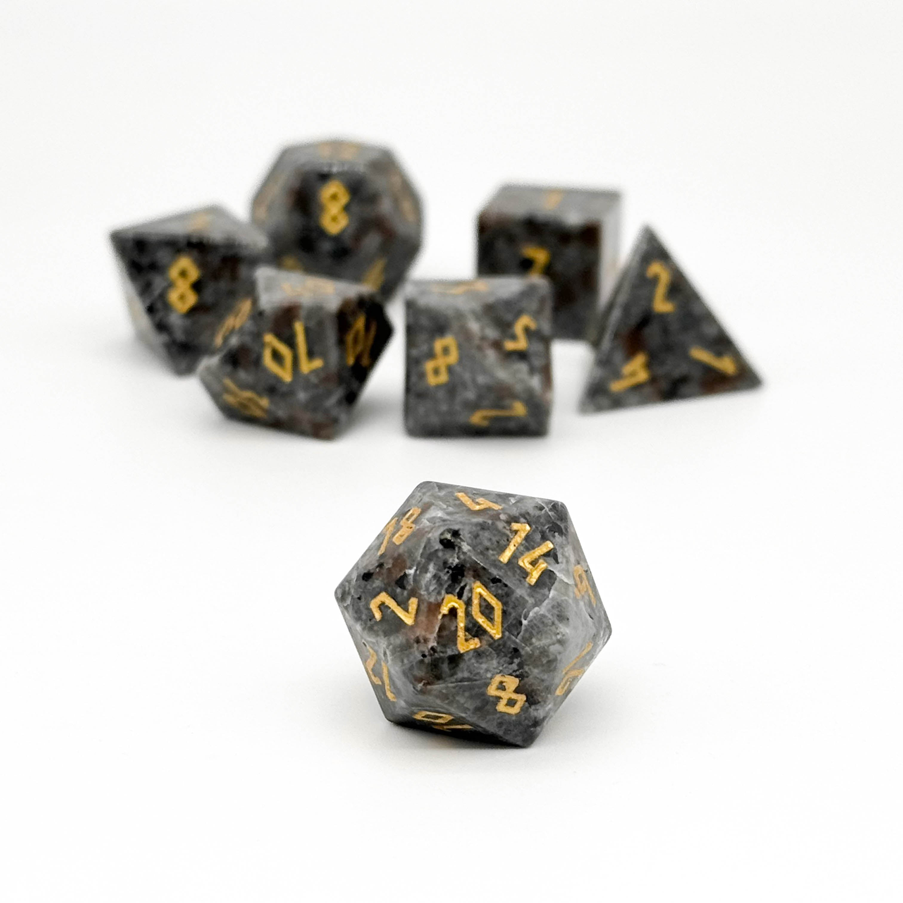 Emberlight - 7 Piece RPG Set Gemstone Dice-Gemstone Dice-Norse Foundry-Gemstone Dice-Dungeons & Dragons Dice-Gem Dice-DnD Dice-Gaming Dice-Perfect for Tabletop RPGs-Dice Set