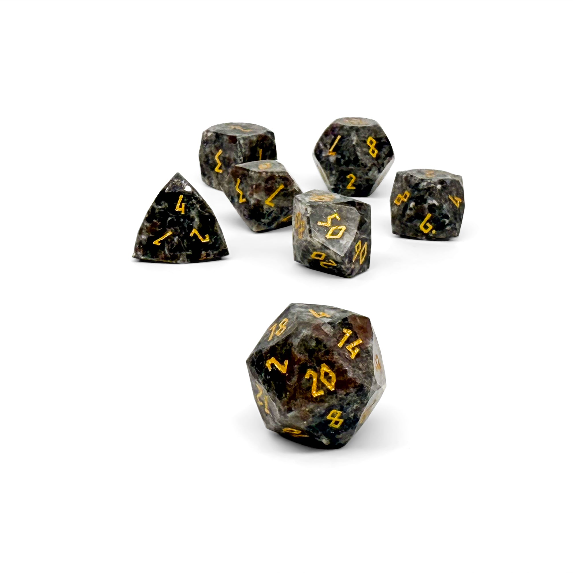 Emberlight - 7 Piece RPG Set Gemstone Wondrous Cut Dice-Gemstone Dice-Norse Foundry-Gemstone Dice-Dungeons & Dragons Dice-Gem Dice-DnD Dice-Gaming Dice-Perfect for Tabletop RPGs-Dice Set