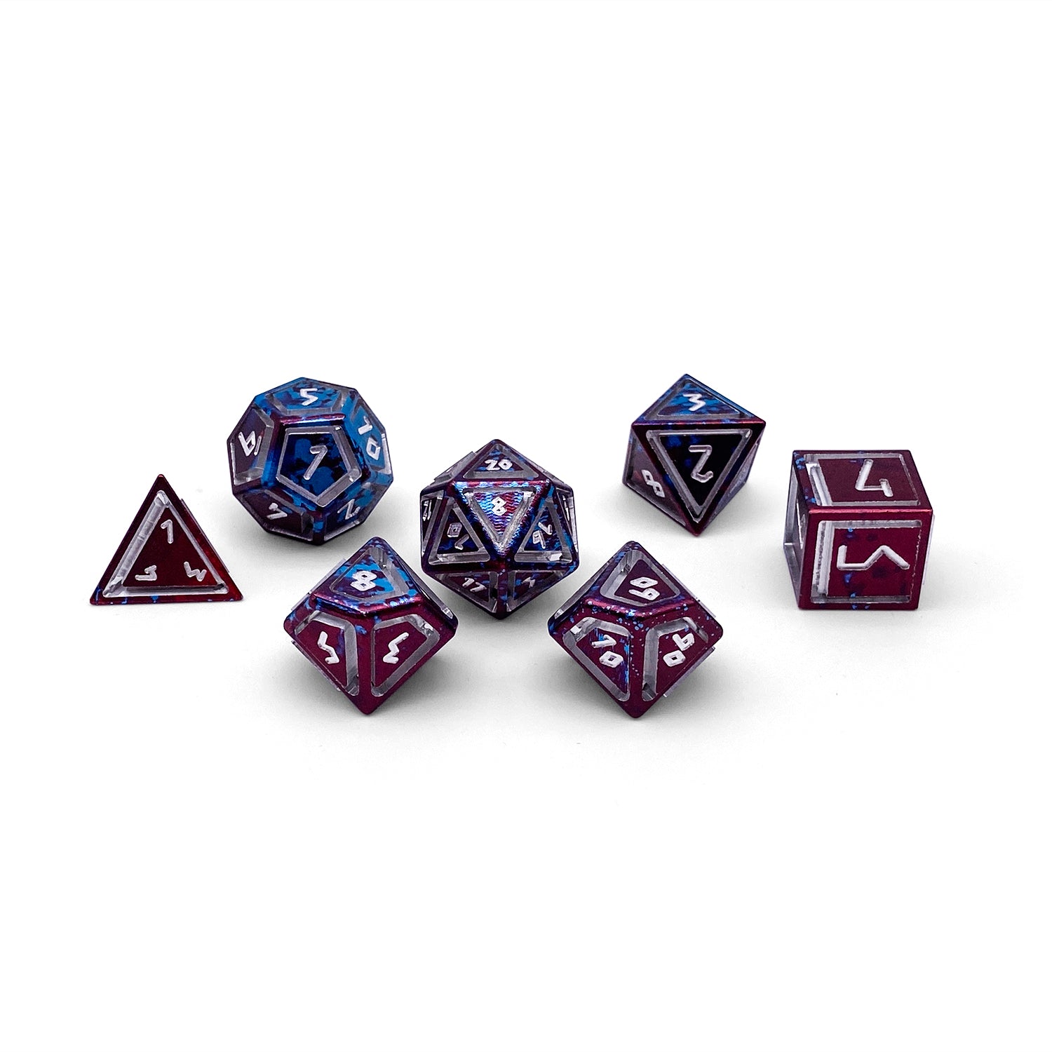 Faerie Dragon - Nimbus™ 7 Piece RPG Set 6063 Aluminum Wondrous-Aluminum Dice-Norse Foundry-Norse Foundry-aluminum dice-dungeons & dragons-d&d dice set-rpg dice set-aluminum d&d dice set-d&d-lightweight-perfect for tabletop rpgs