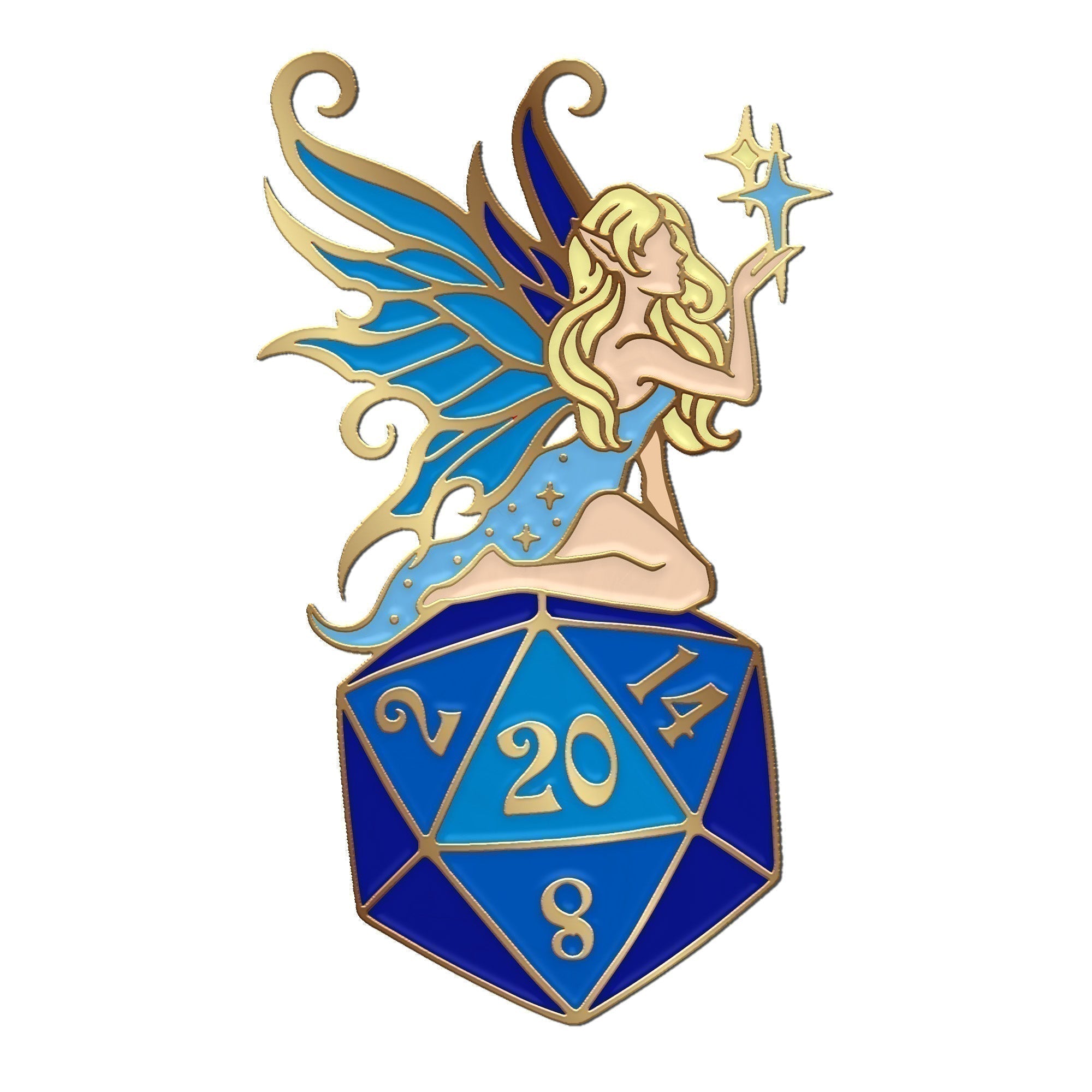 Fairy D20 Pin-Enamel Pin-Norse Foundry-D&D Enamel Pin-D&D Pin-Dungeons and Dragons Enamel Pin-DND Accessories