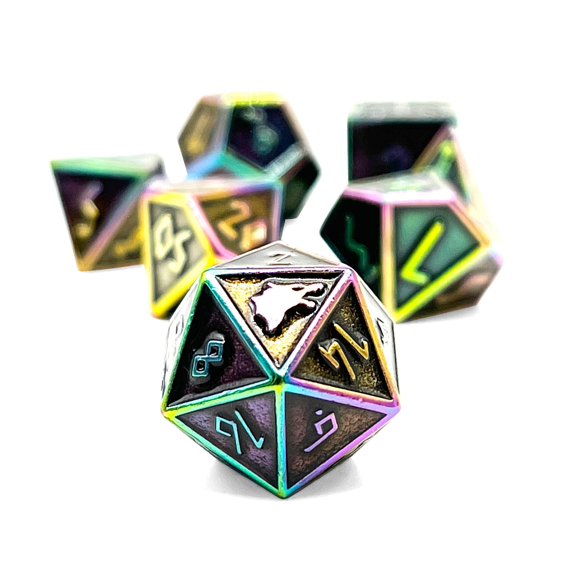 Fallen Star - Norse Themed Metal Dice Set-Zinc Alloy Dice-Norse Foundry-Dungeons and Dragons-DND Dice-D20-Metal Dice Set-DND-D&D Metal Dice Set-Perfect for Tabletop RPGs
