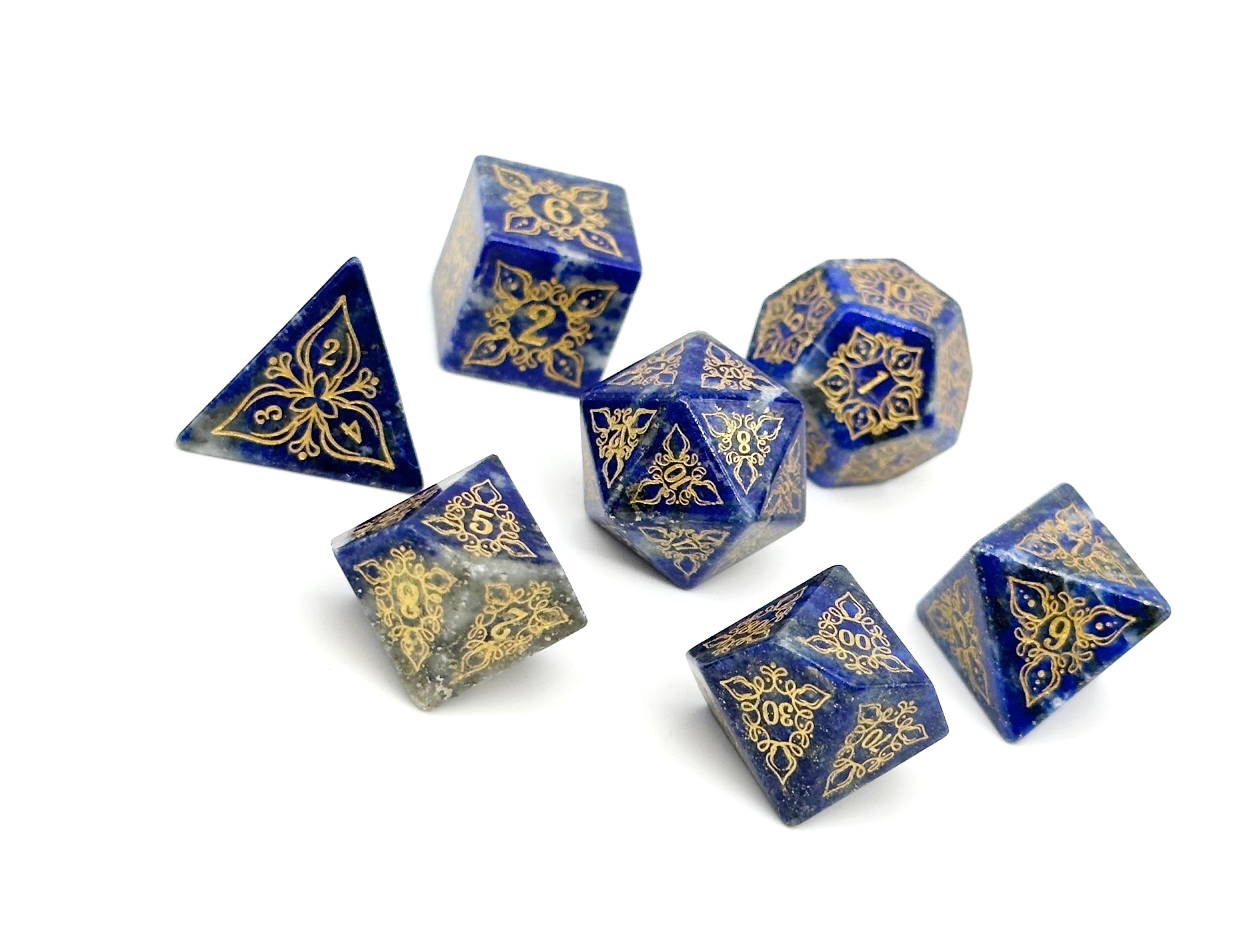 Feyweave - Lapis Lazuli-Gemstone Dice-Norse Foundry-Norse Foundry-dungeons & dragons-d&d dice set-rpg dice set-gemstone dice set-d&d-perfect for tabletop rpgs