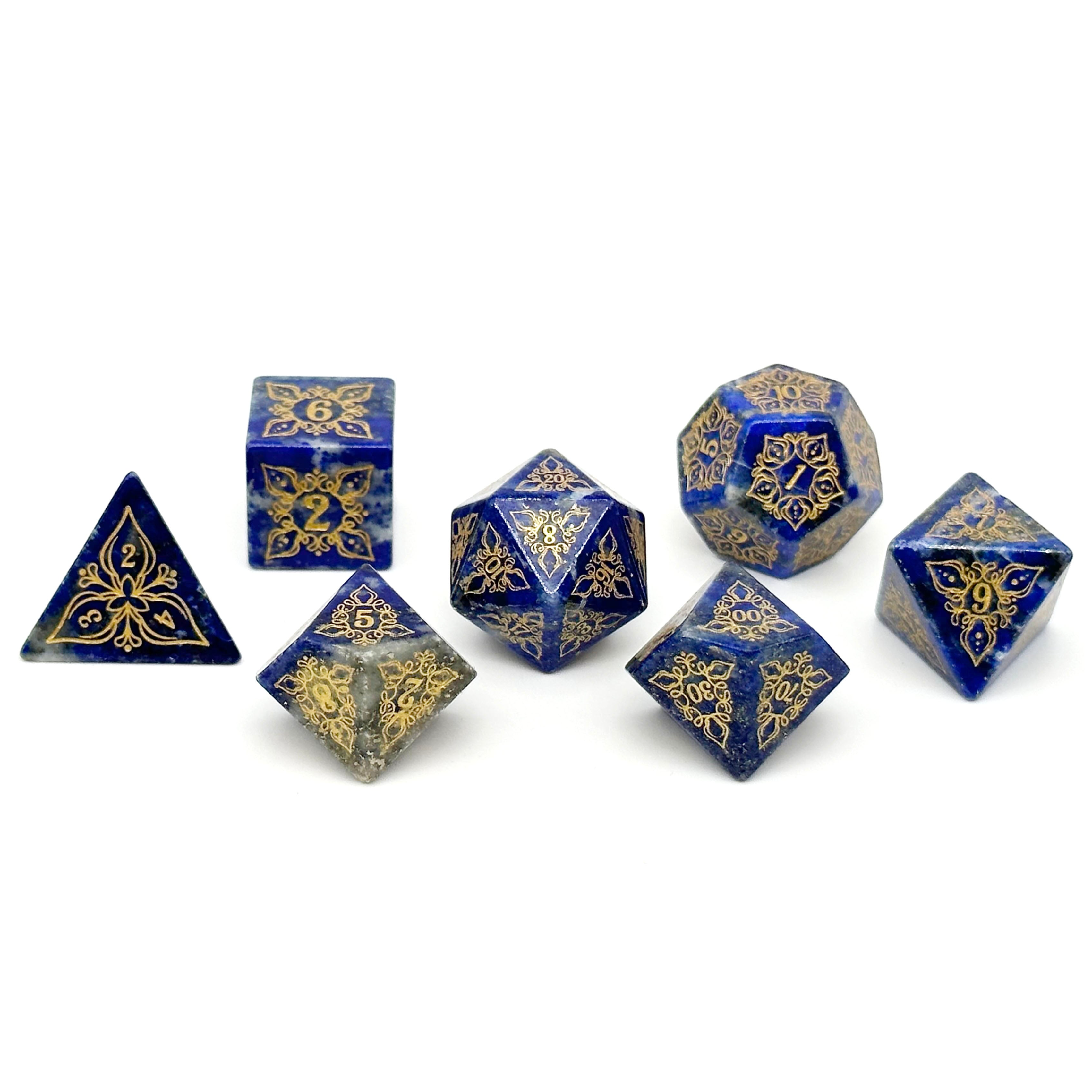Feyweave - Lapis Lazuli-Gemstone Dice-Norse Foundry-Norse Foundry-dungeons & dragons-d&d dice set-rpg dice set-gemstone dice set-d&d-perfect for tabletop rpgs