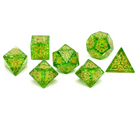 Feyweave - Shattered Zircon Emerald-Norse Foundry-Norse Foundry-glass dice-dungeons & dragons-d&d dice set-rpg dice set-glass dice set-d&d-perfect for tabletop rpgs
