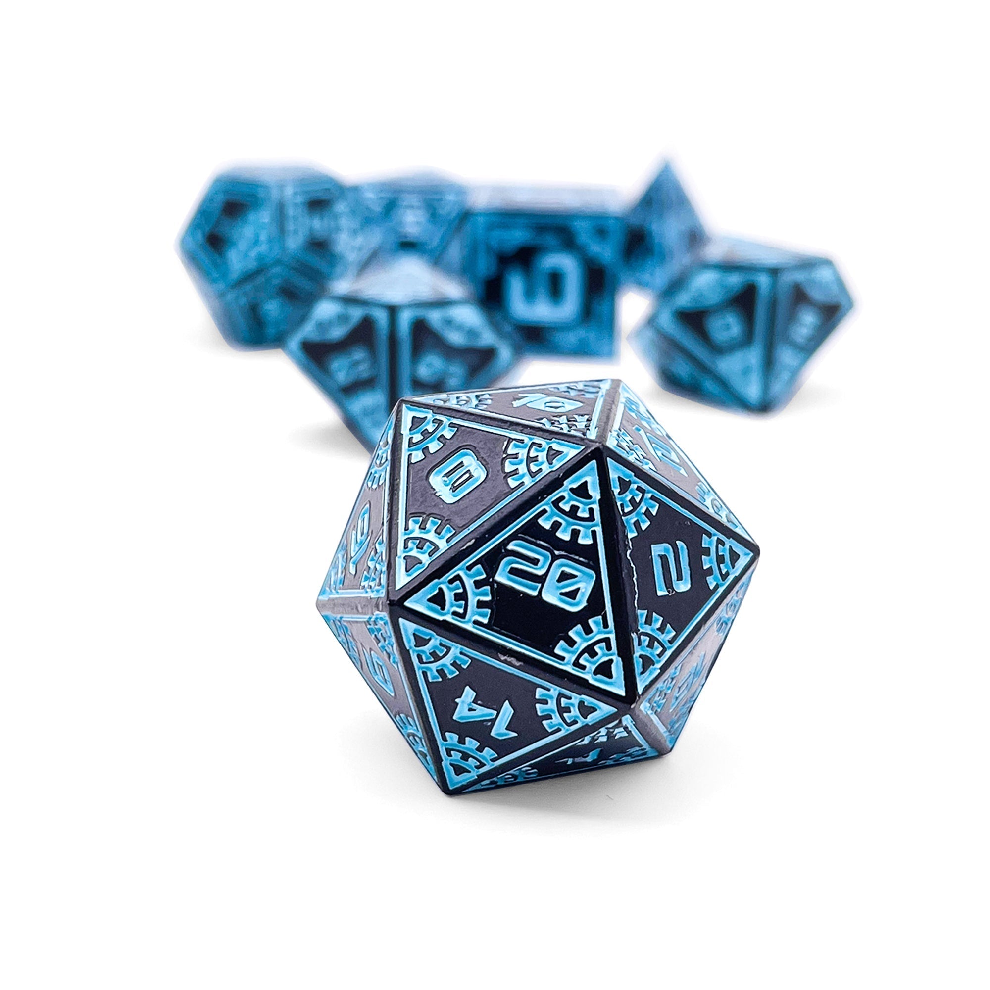 Force Field - Space Dice 7 Piece RPG Set Alloy Metal Dice-Metal - Zinc Alloy Dice-Norse Foundry-Dungeons and Dragons-D&D Dice-D20-Metal Dice Set-DND-D&D Metal Dice Set-Perfect for Tabletop RPGs