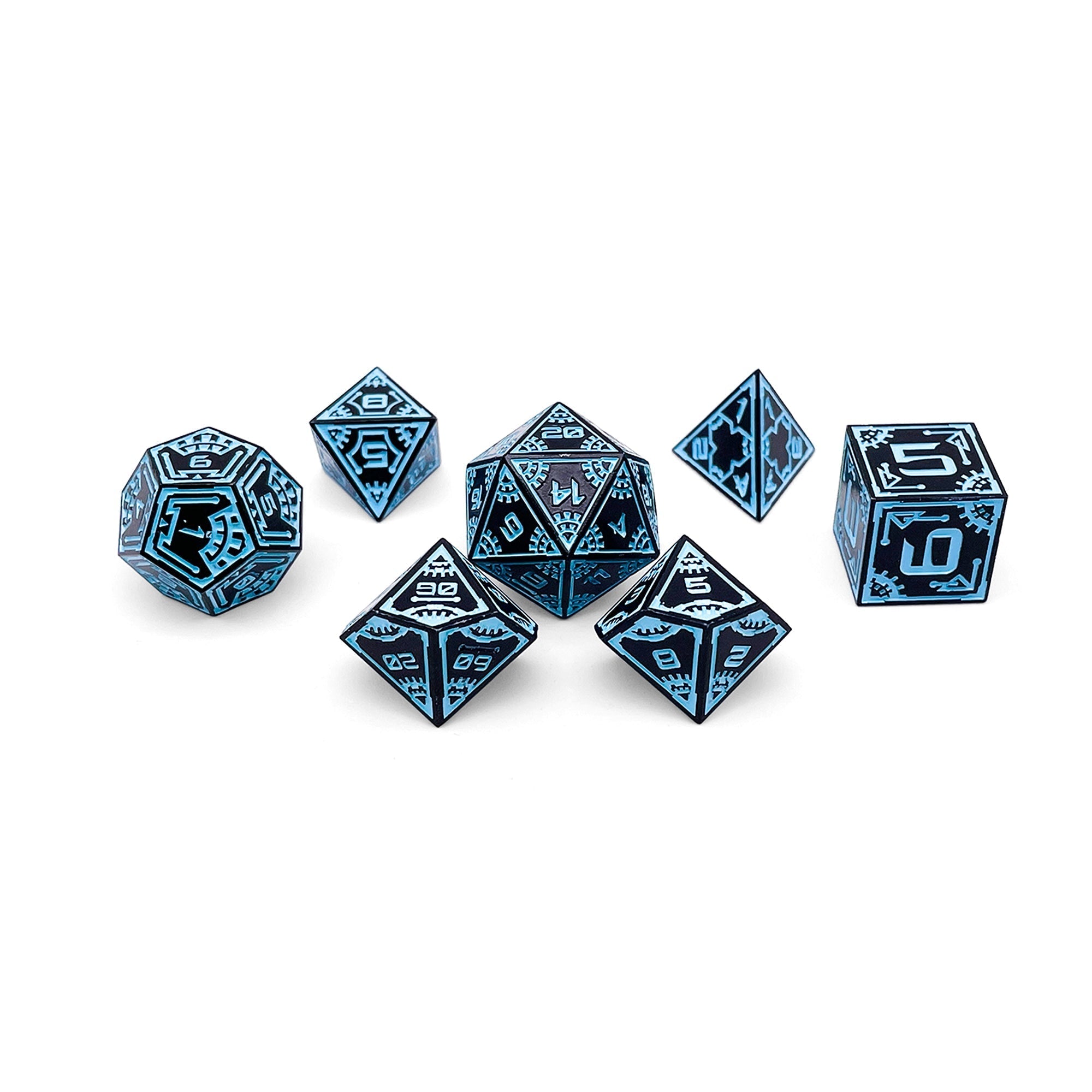 Force Field - Space Dice 7 Piece RPG Set Alloy Metal Dice-Metal - Zinc Alloy Dice-Norse Foundry-Dungeons and Dragons-DND Dice-D20-Metal Dice Set-DND-D&D Metal Dice Set-Perfect for Tabletop RPGs