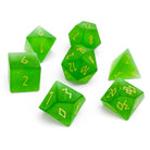 Frosted Zircon Emerald - 7 Piece RPG Set Zircon Glass Dice-Glass Dice-Norse Foundry-Norse Foundry-zircon glass dice-dungeons & dragons-d&d dice set-rpg dice set-glass dice set-d&d-perfect for tabletop rpgs