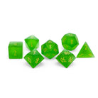 Frosted Zircon Emerald - 7 Piece RPG Set Zircon Glass Dice-Glass Dice-Norse Foundry-Norse Foundry-zircon glass dice-dungeons & dragons-d&d dice set-rpg dice set-glass dice set-d&d-perfect for tabletop rpgs