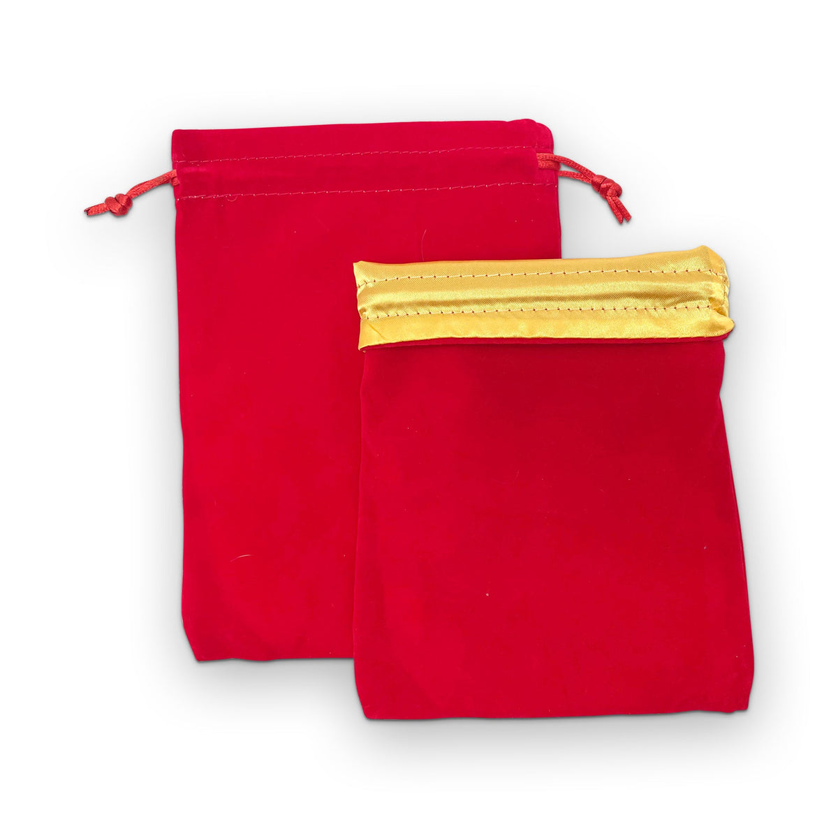Red/Yellow Dice Bag 5 x 7″ Velvet with Reinforced Treated Satin - NOR 03494