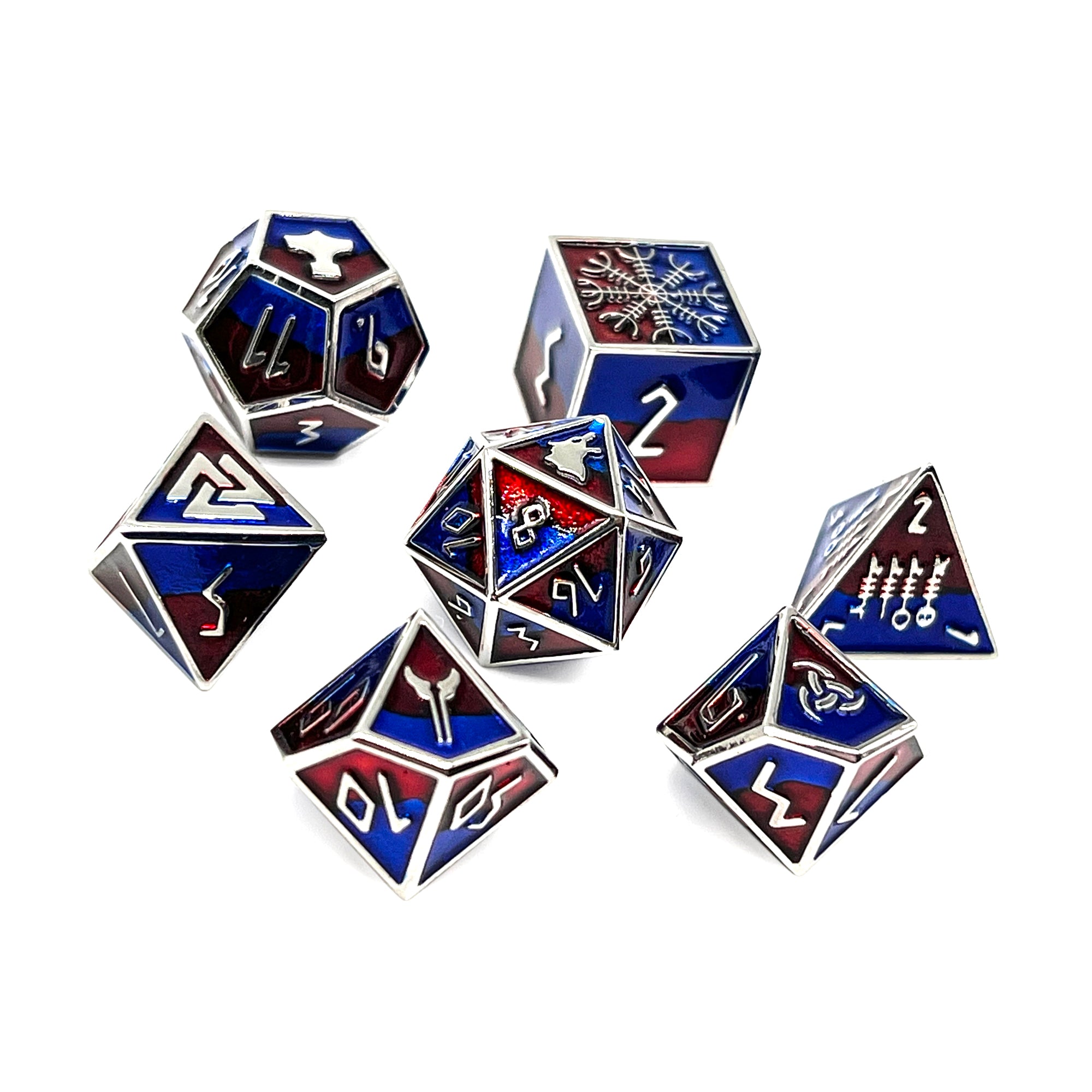 Geri - Norse Themed Metal Dice Set-Zinc Alloy Dice-Norse Foundry-Norse Foundry-dungeons & dragons-d&d dice set-rpg dice set-d20-metal dice set-d&d-perfect for tabletop rpgs