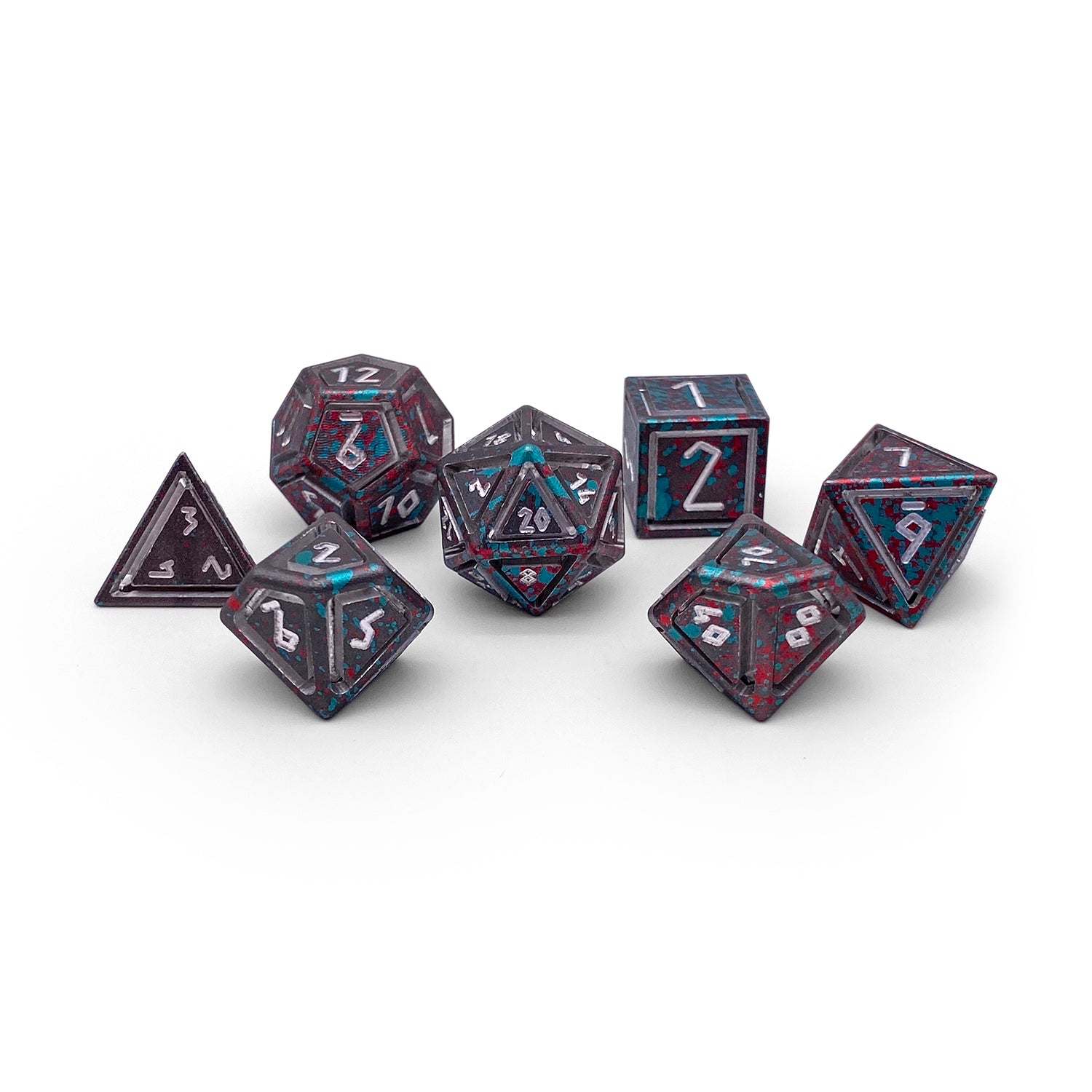 Giant Slayer - Nimbus™ 7 Piece RPG Set 6063 Aluminum Wondrous Dice-Aluminum Dice-Norse Foundry-Norse Foundry-aluminum dice-dungeons & dragons-d&d dice set-rpg dice set-aluminum d&d dice set-d&d-lightweight-perfect for tabletop rpgs